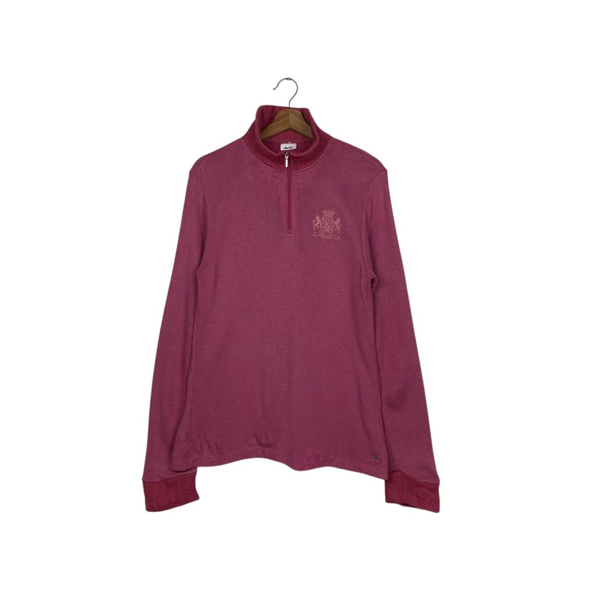 Ellesse ELLESSE Half Zip Turtleneck Pink Sweater #1904-C83 Size L / US 10 / IT 46 - 1 Thumbnail