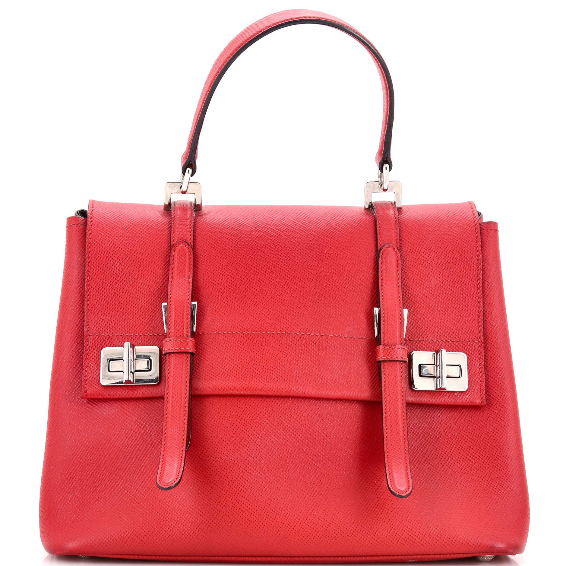 Prada Half Flap Double Turn Lock Satchel Size ONE SIZE - 1 Thumbnail