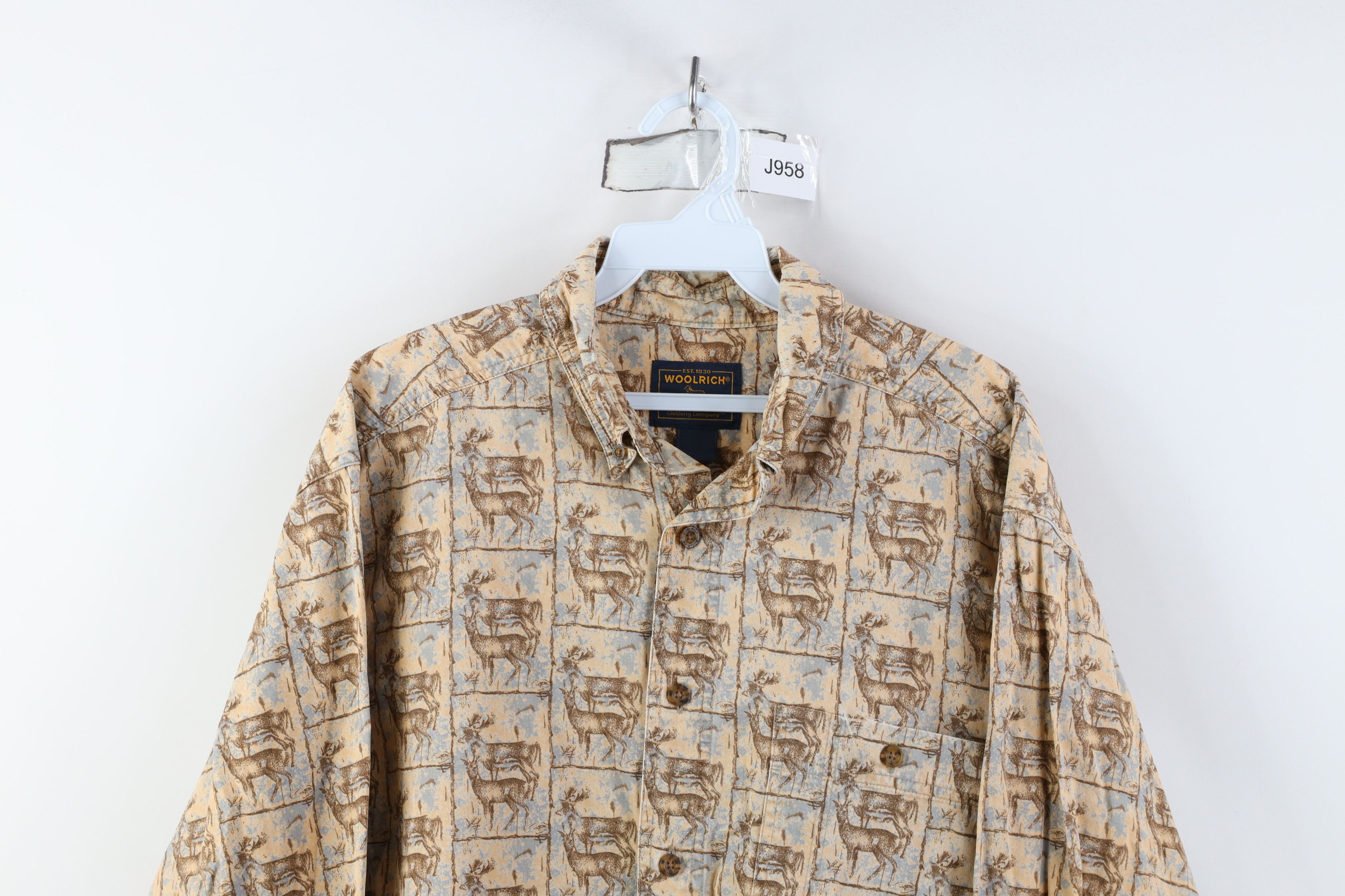 Woolrich Woolen Mills Vintage 90s Woolrich All Over Print Button Down Shirt Cotton Size US L / EU 52-54 / 3 - 2 Thumbnail