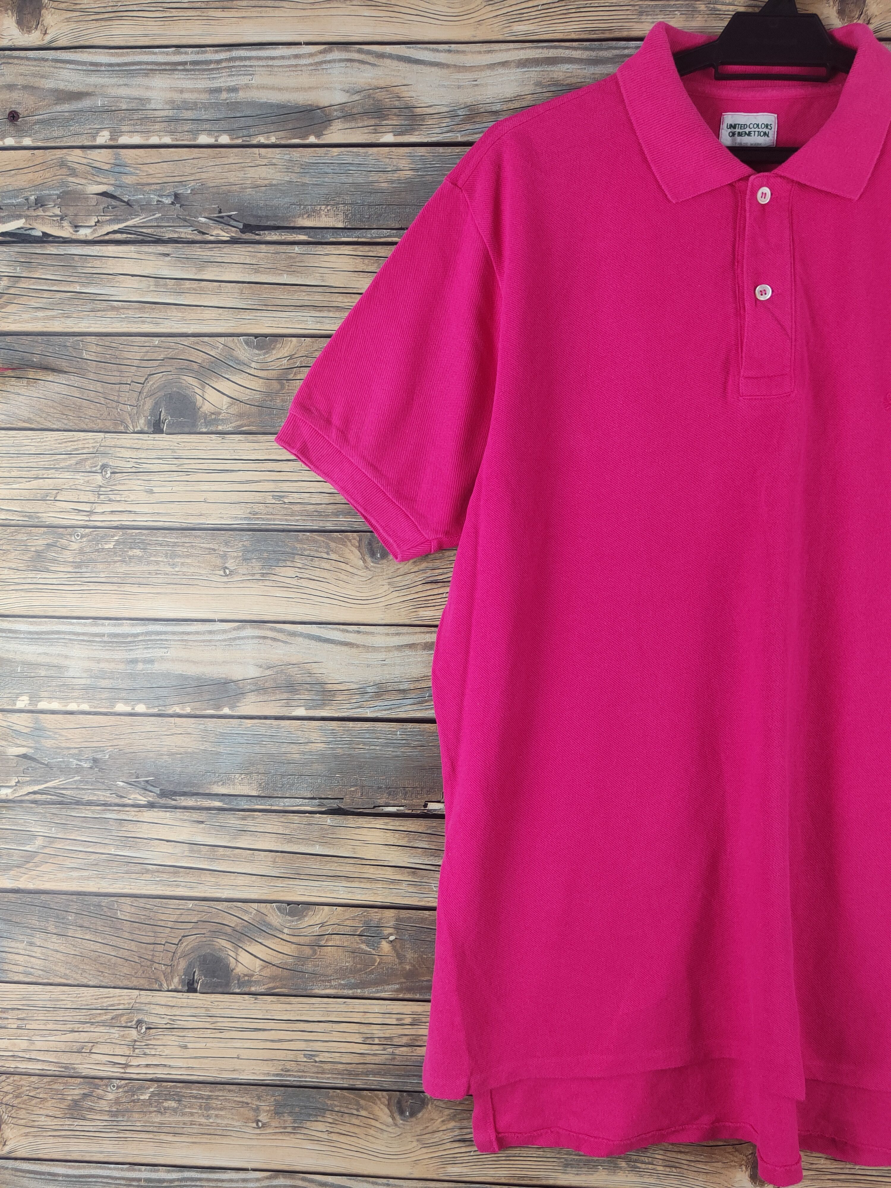 United Colors Of Benetton DL United Colors of Benetton Pink Polo Shirts #2769 Size L / US 10 / IT 46 - 3 Thumbnail