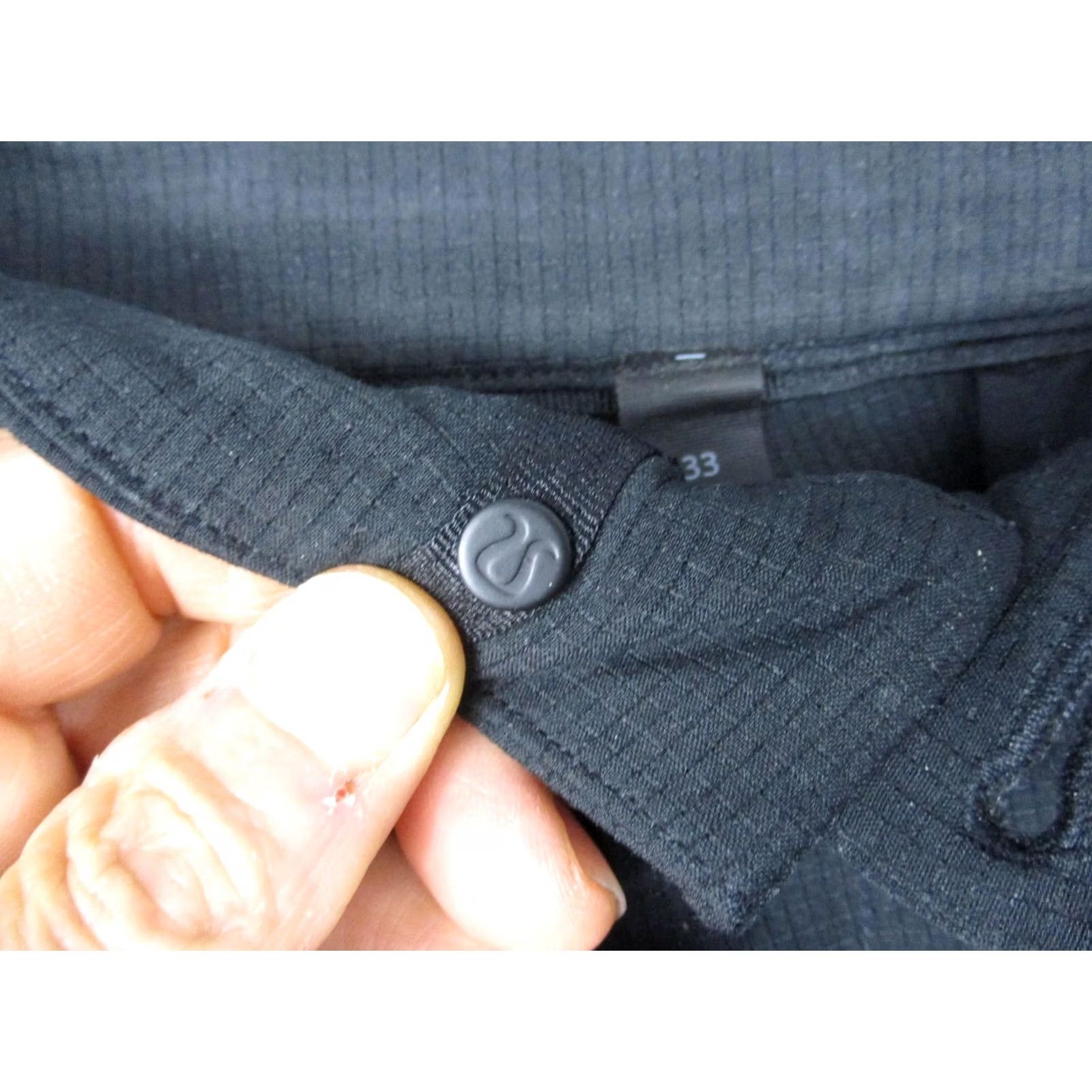 Lululemon Lululemon Pants Mens 33 Slim Tapered Stretch Chino Black Casual Travel Golf Front Zip Button Pockets Logo 33 Regular Mens Size US 33 - 6 Thumbnail