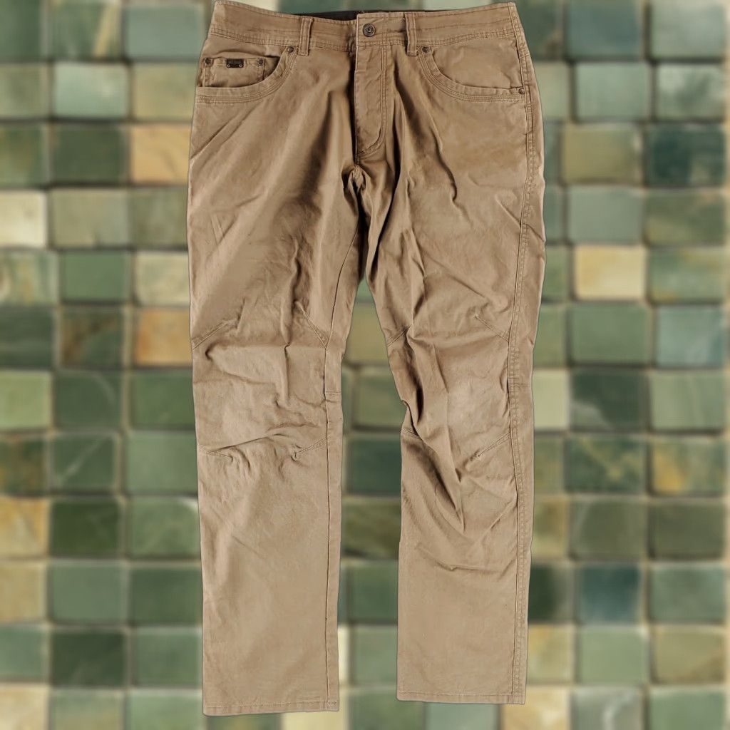 Vintage Kuhl Free Kanvus Pants Jeans Brown Mens 37 x 32 Inseam 32 Regular Chino Men Size US 37 - 1 Thumbnail