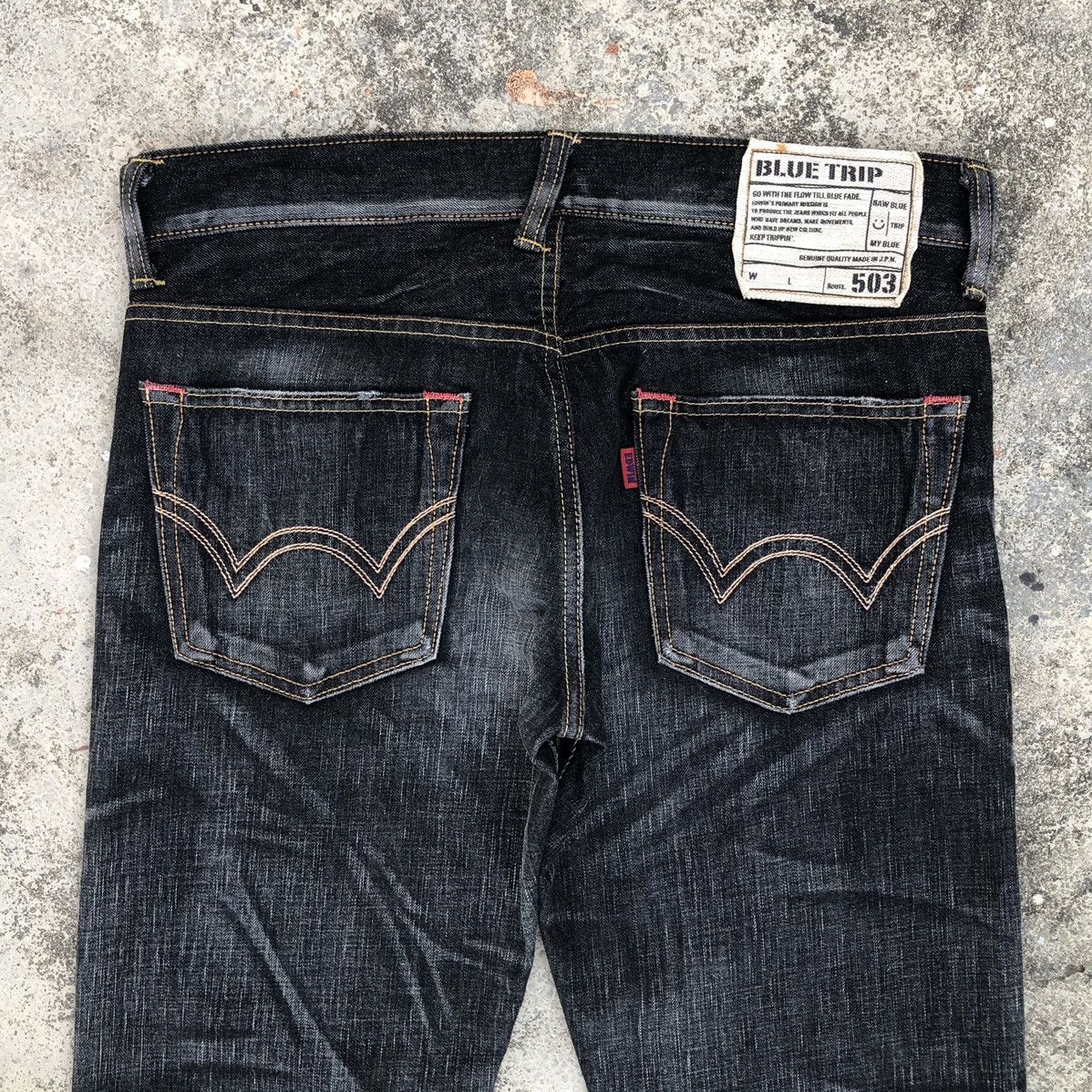 Edwin Vintage Edwin Blue Trip 503 Distressed Denim Jeans Size US 32 / EU 48 - 11 Thumbnail