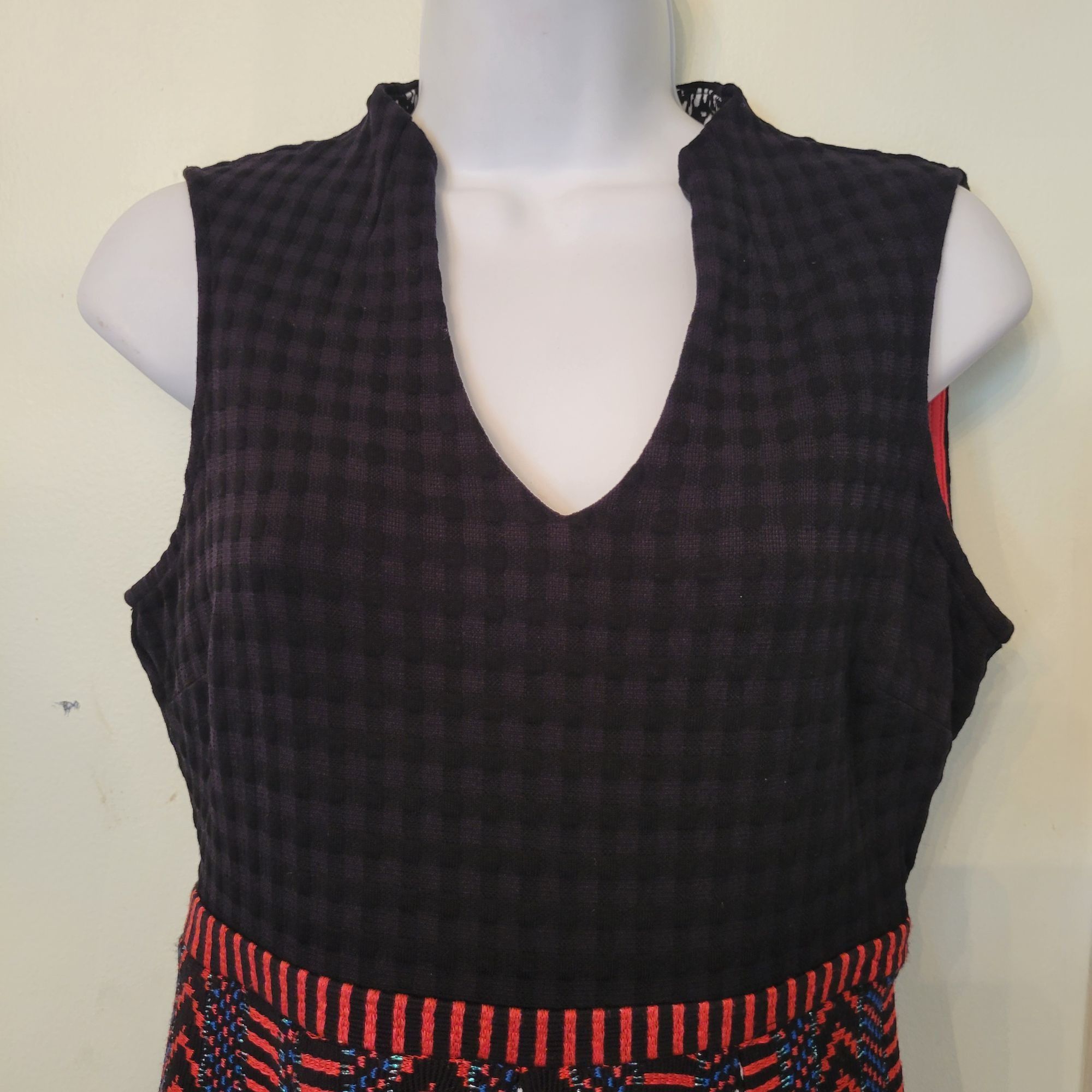 Anthropologie Anthropologie Maeve 4P Sleeveless Fit Flare Dress Chevron Sk Size S / US 4 / IT 40 - 4 Thumbnail