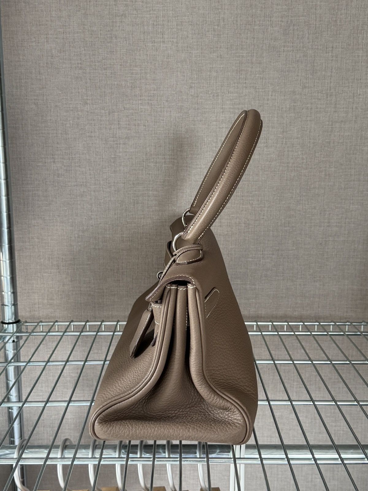 Hermes Hermes Etoupe Gray Togo Kelly Shoulder Handbag Size ONE SIZE - 3 Thumbnail