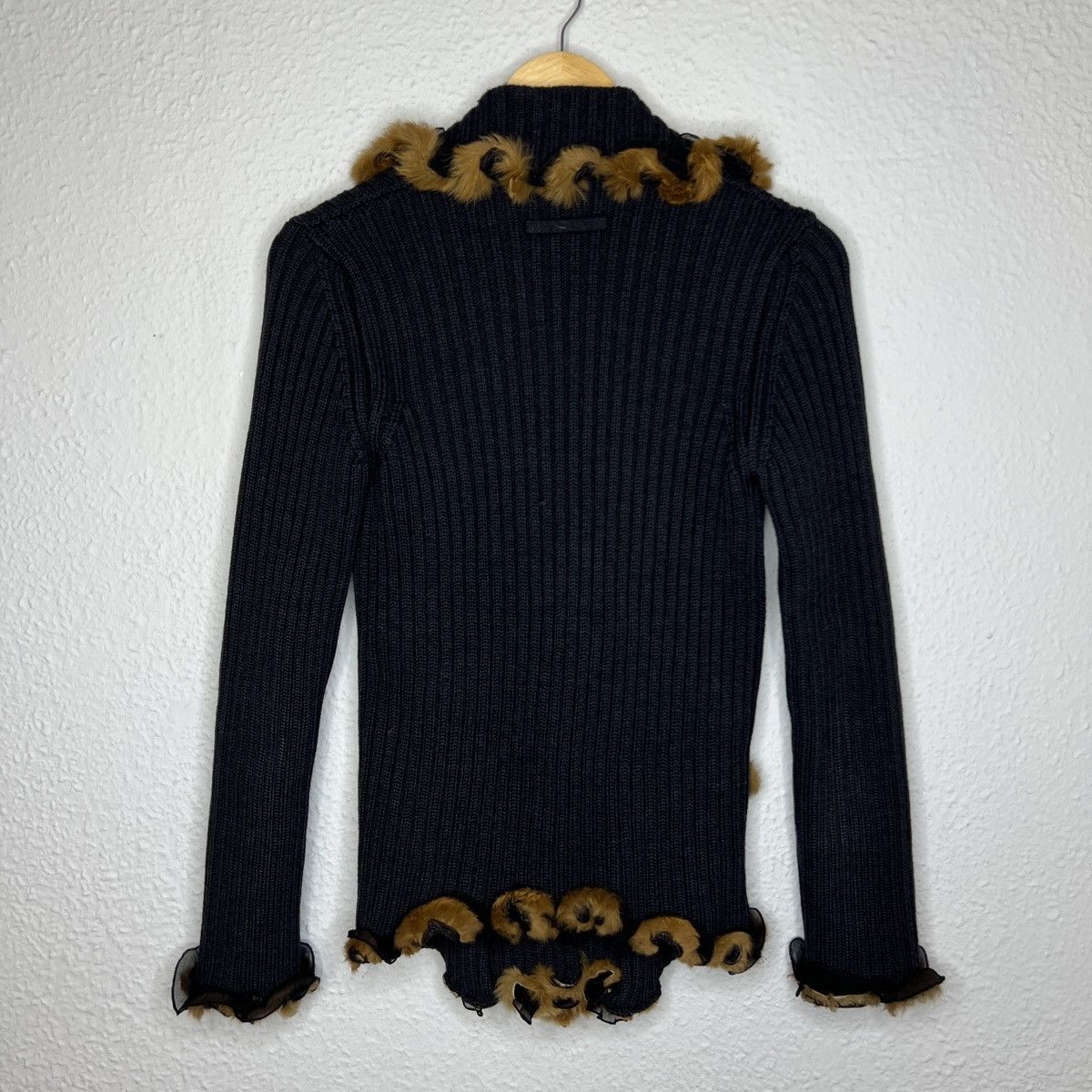 Jean Paul Gaultier Jean Paul Gaultier JPG Rabbit Fur Cardigan Knitwear Black Size M / US 6-8 / IT 42-44 - 8 Thumbnail