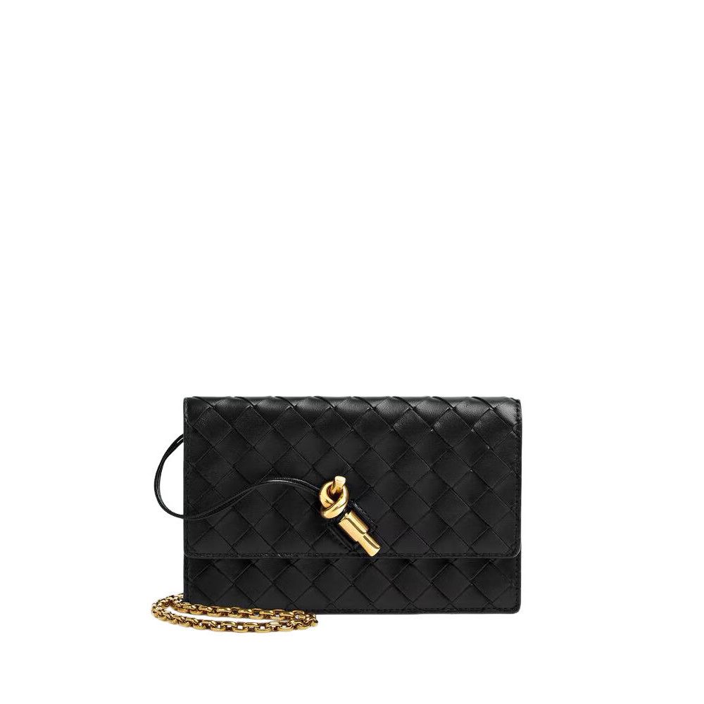 Bottega Veneta BOTTEGA VENETA $2600 Black Andiamo On Chain Pouch New Size ONE SIZE - 1 Thumbnail