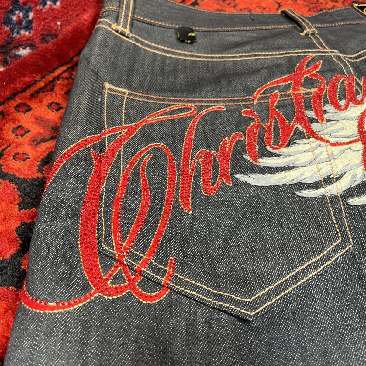 Ed Hardy Christian Audigier Denim Y2K Streetwear Shorts Skull Roses Size US 34 / EU 50 - 6 Thumbnail