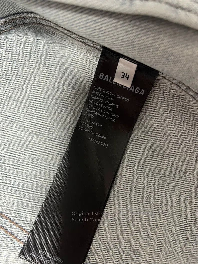 Balenciaga Balenciaga Crystal Embellished Denim Jacket Size XXS / US 00 / IT 34 - 4 Thumbnail