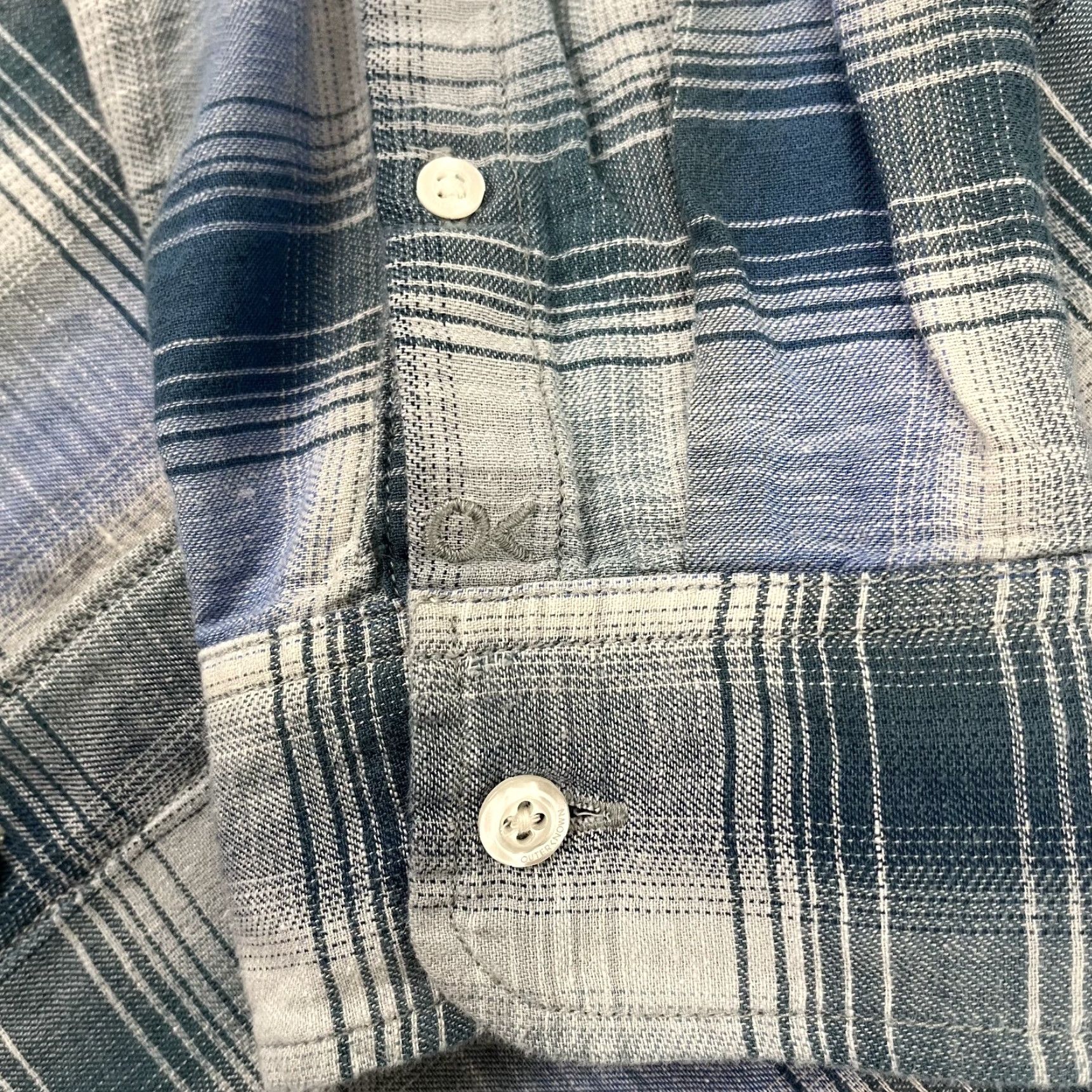 Outerknown VINTAGE Outerknown Shirt Mens XL Blue Plaid Casual Long Sleeve Button-Up Cotton Linen Size US XL / EU 56 / 4 - 2 Thumbnail