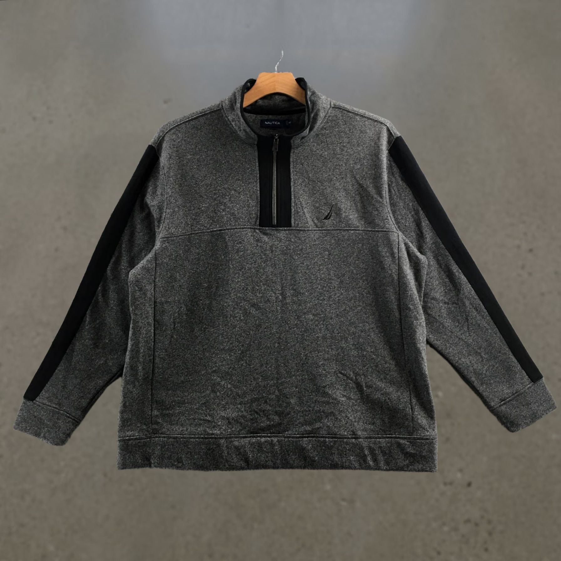 Nautica Nautica Sweater Mens 2XLT Gray 1/4 Zip Long Sleeve Mock Neck Cotton Blend Casual Size US XXL / EU 58 / 5 - 1 Thumbnail