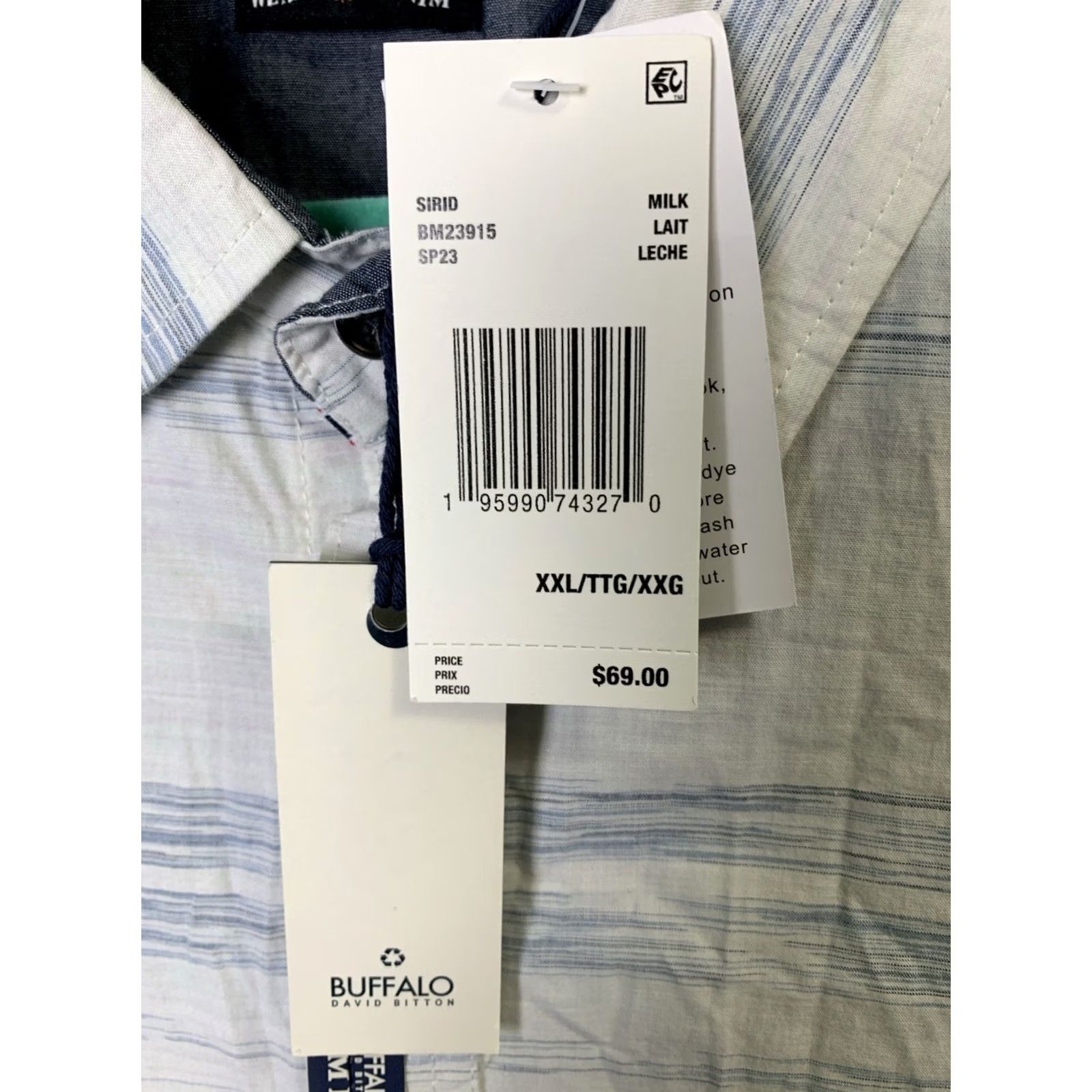 Buffalo David Bitton Buffalo David Bitton Shirt Mens XXL Blue Striped Casual Office Size US XXL / EU 58 / 5 - 5 Thumbnail