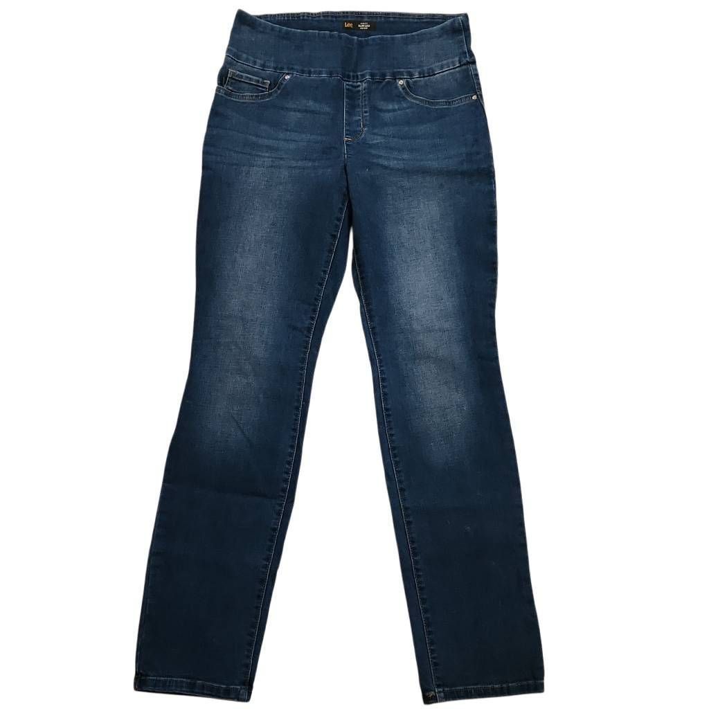 Lee Lee Women's Size 10 Medium Blue Slim Fit Slim Leg Mid Rise Sculpting Jeans Size 32" / US 10 / IT 46 - 1 Thumbnail