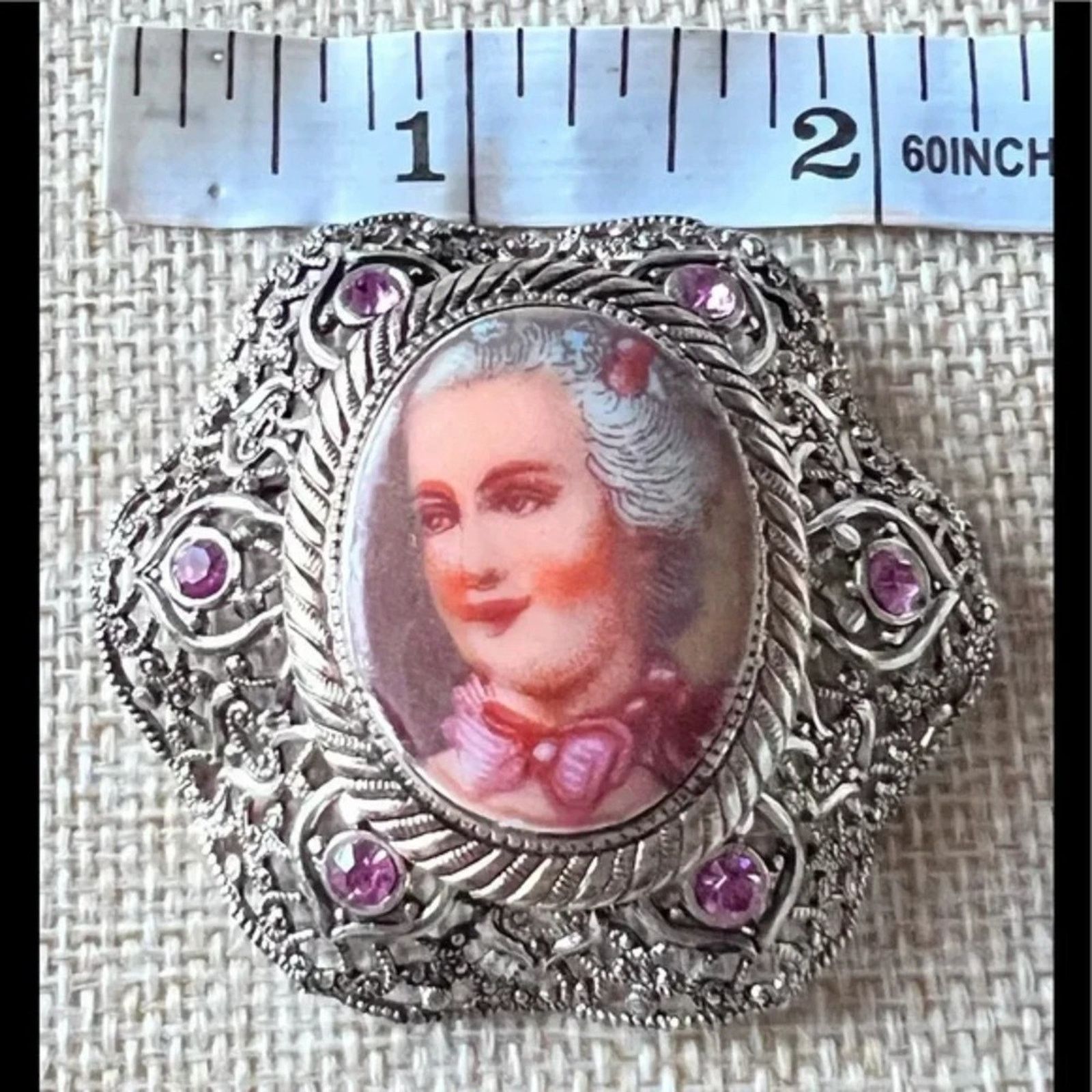 Other Vintage West Germany Victorian Brooch Filigree Hand Painted Size ONE SIZE - 2 Thumbnail