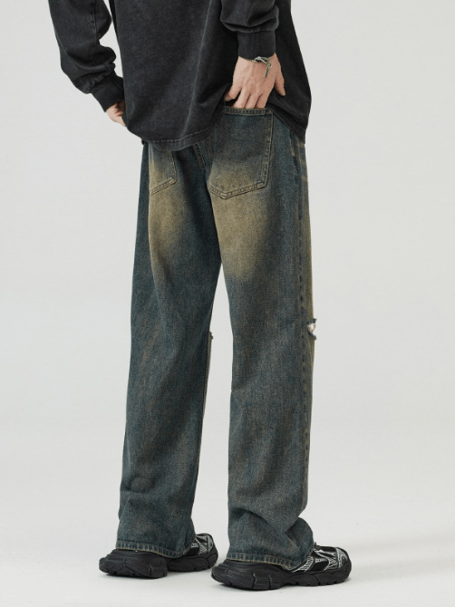 Japanese Brand American street trend distressed casual washed ripped jeans Size US 32 / EU 48 - 5 Thumbnail