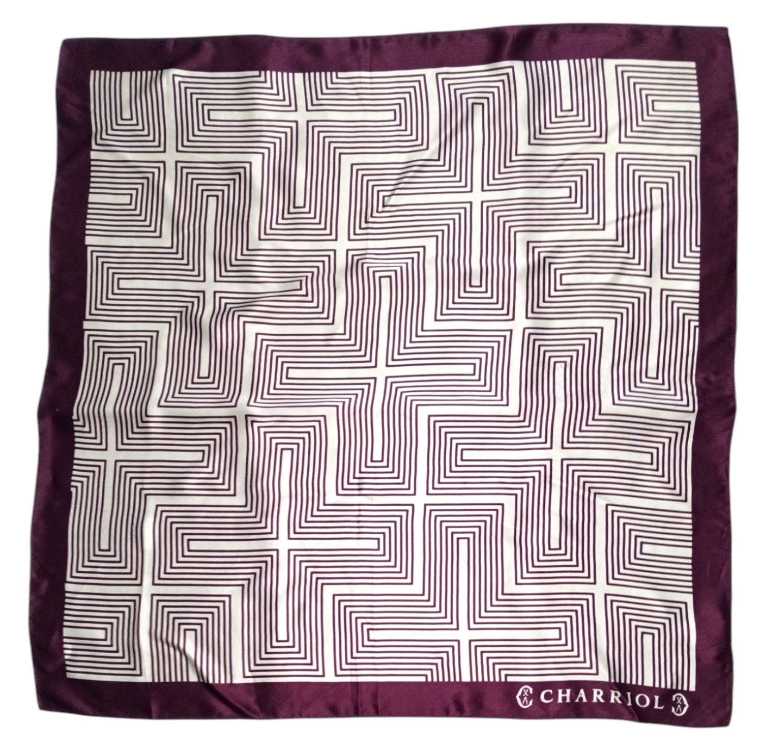 Other CHARRIOL SWISS GENEVA Geometric Cross Purple Silk Scarf Size ONE SIZE - 1 Thumbnail