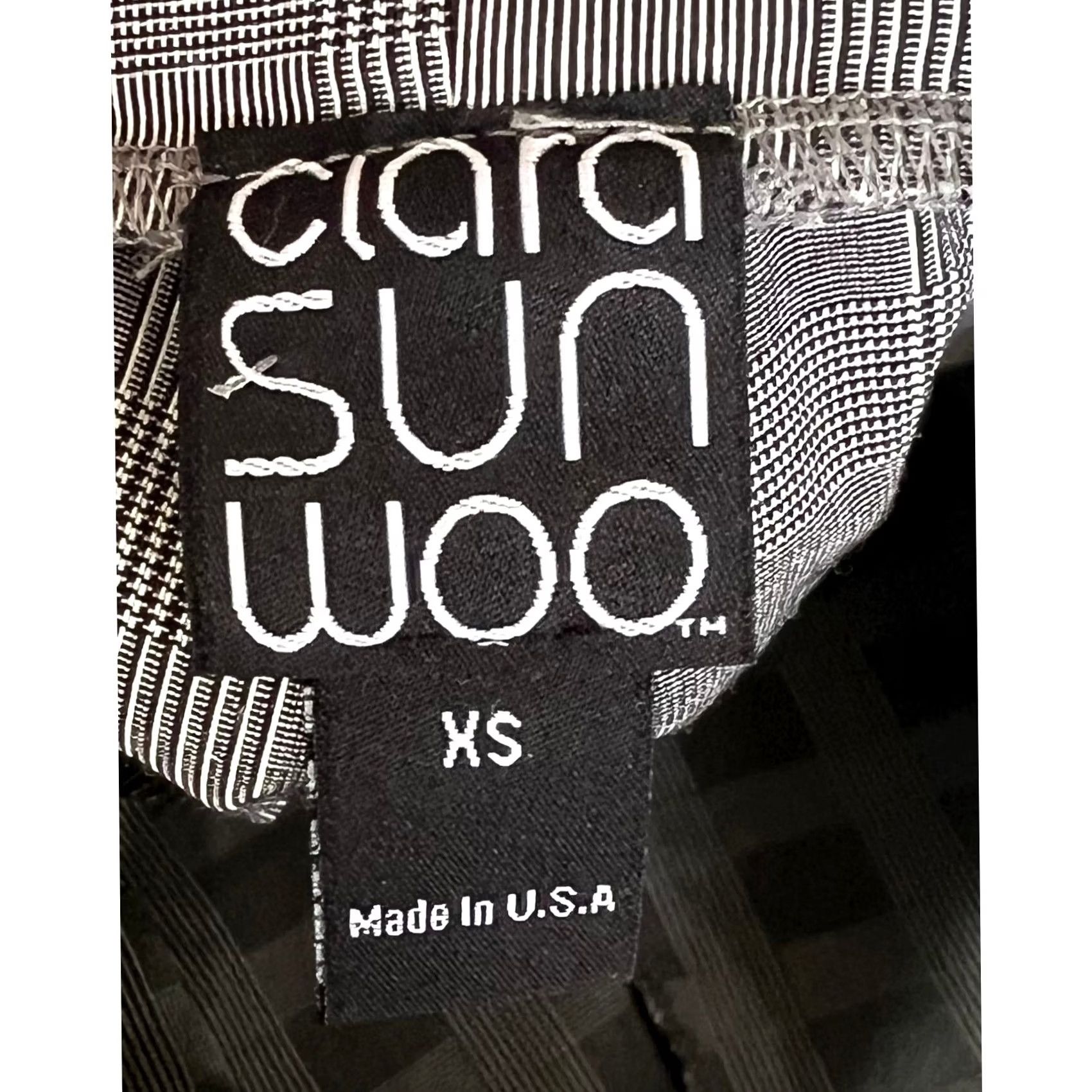 Vintage Clara Sun Woo Women’s Pants Cropped Pull On Black White Windowpane Plaid XS Size 26" / US 2 / IT 38 - 7 Thumbnail