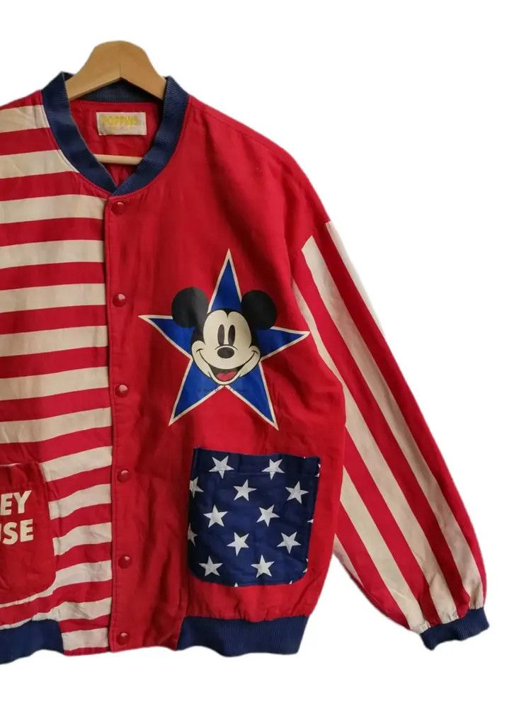 Japanese Brand Vintage Mickey Mouse POPPINS American Flag Jacket Size US M / EU 48-50 / 2 - 7 Thumbnail
