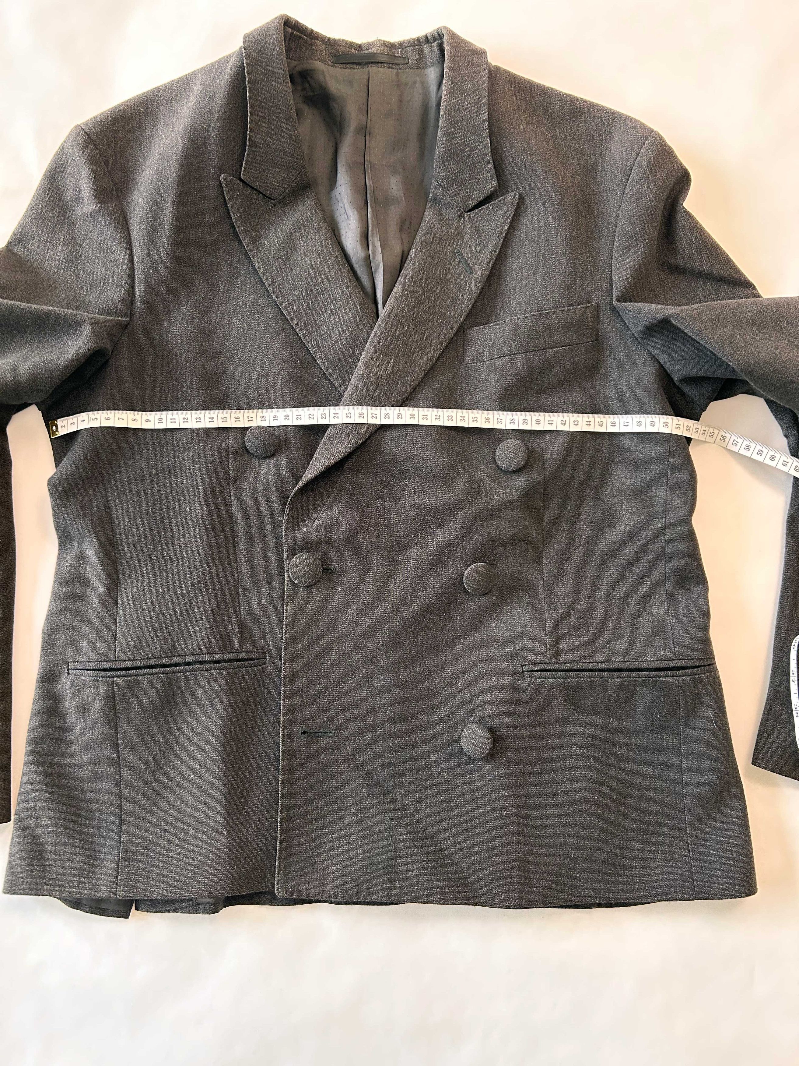 Acne Studios Anthracite wool combination double breasted blazer Size 50S - 6 Thumbnail