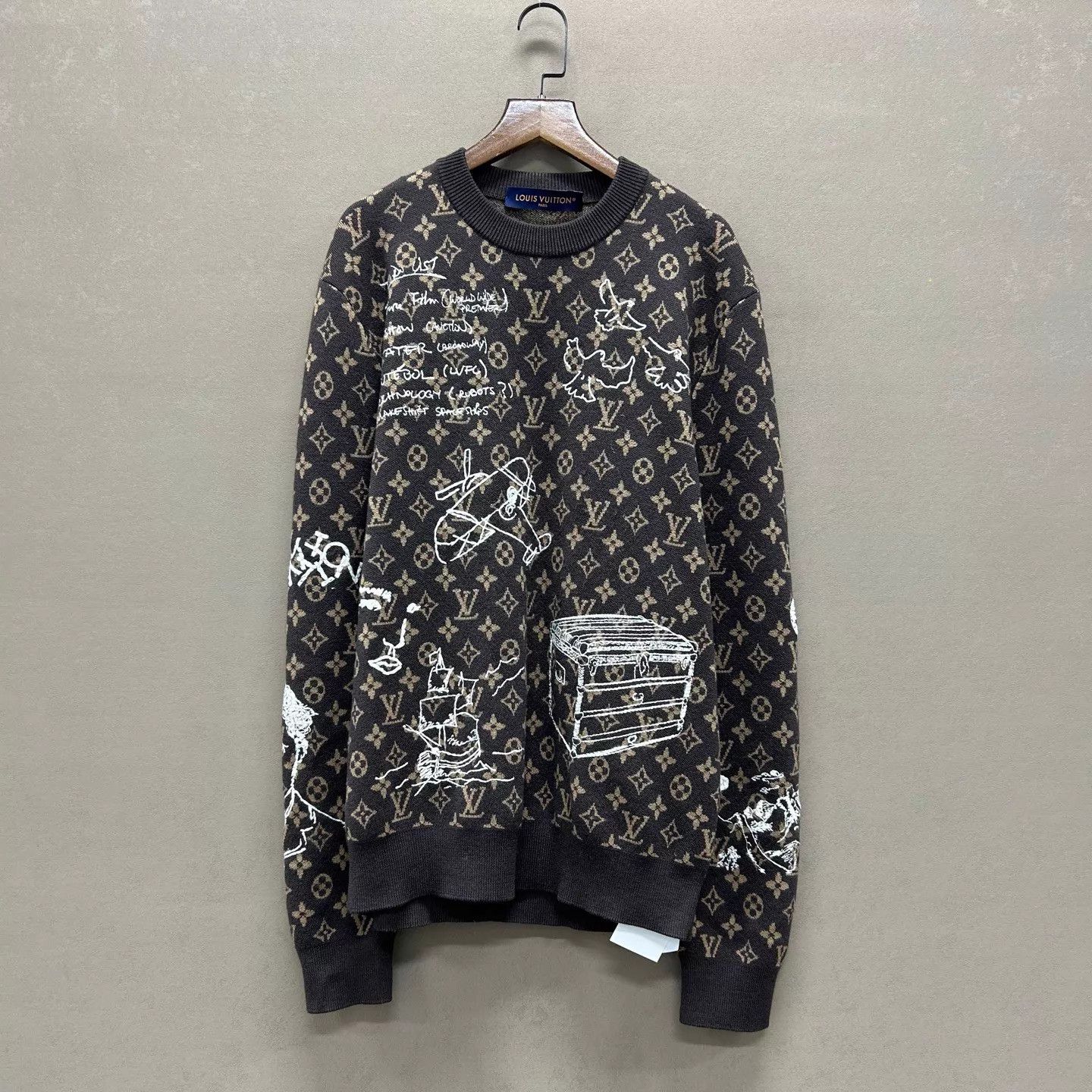 Louis Vuitton LV 24ss Brown Monogram Graffiti Embroidered Knit Box S New Size US S / EU 44-46 / 1 - 1 Thumbnail