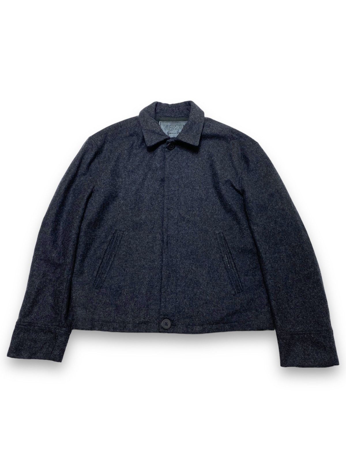 Versus Versace Vintage VERSUS VERSACE Wool Heavy Jacket Size US L / EU 52-54 / 3 - 1 Thumbnail