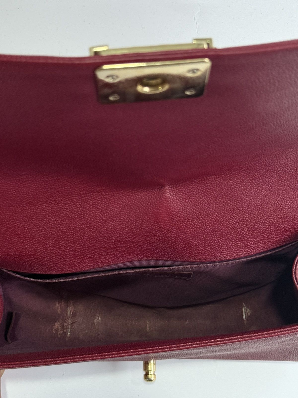 Chanel Chanel - Chevron LeBoy Maroon GHW Bag Size ONE SIZE - 12 Thumbnail