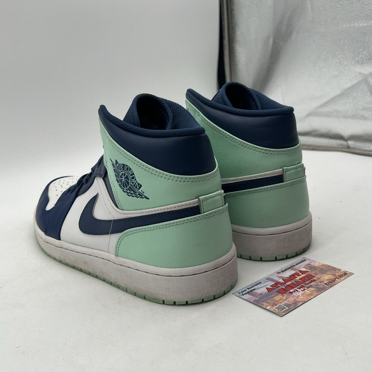 Nike Air Jordan 1 mid blue mint Size US 12.5 / EU 45-46 - 4 Thumbnail