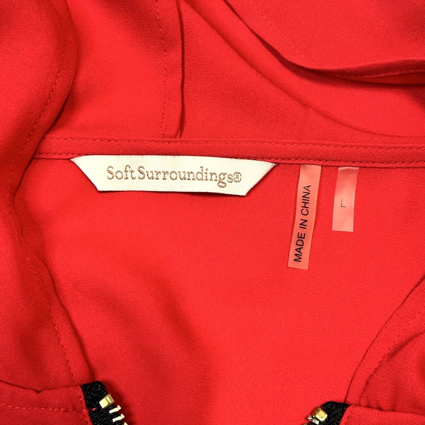 Soft Surroundings Soft Surroundings Hoodie Blouse Women's L Red Solid Knit Zip Oversized Casual Sleeve Pockets 90s Preppy Retro Blouse Womens Size L / US 10 / IT 46 - 6 Thumbnail