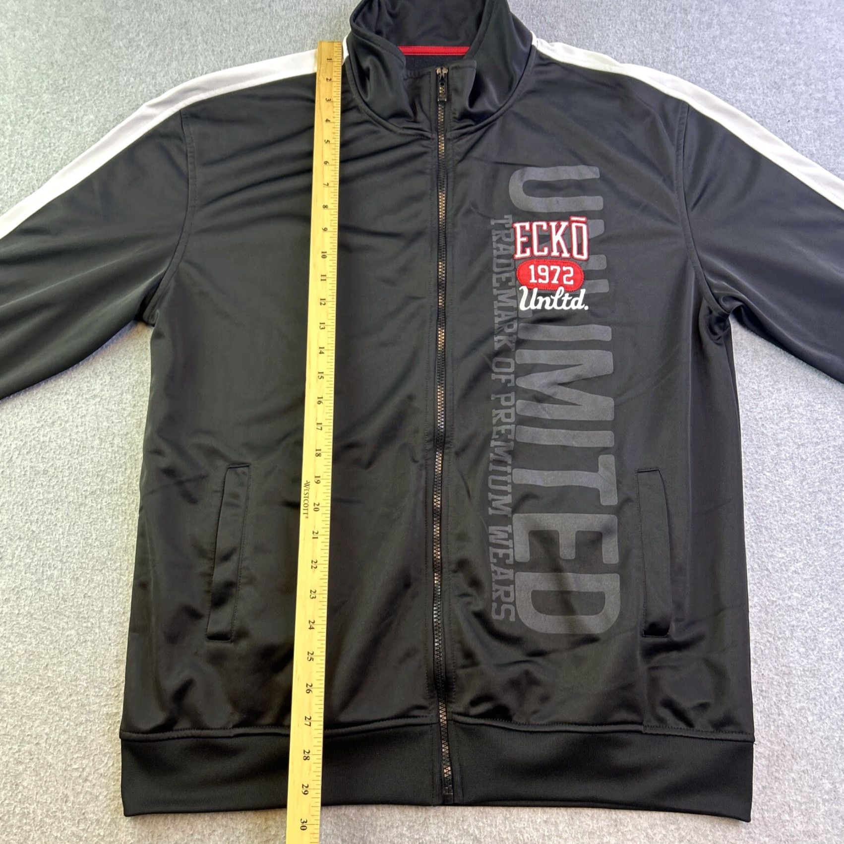 Ecko Unltd. Ecko Unltd Jacket Mens XL Black Red Full Zip Long Sleeve Casual Y2K Adult Size US XL / EU 56 / 4 - 3 Thumbnail