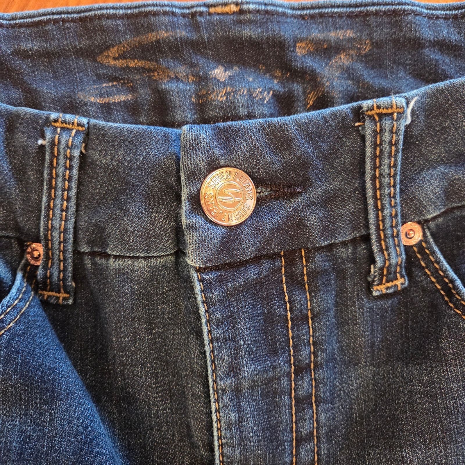 7 For All Mankind Low Rise Seven Jeans Dark Blue Women's Size 12 Size 34" / US 12 / IT 48 - 5 Thumbnail