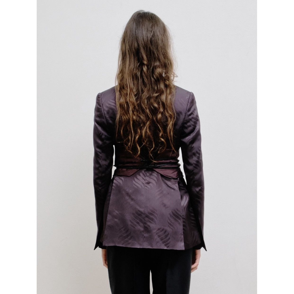 Gucci × Tom Ford Gucci by Tom Ford leaf print plum silk blazer Size XS / US 0-2 / IT 36-38 - 4 Thumbnail