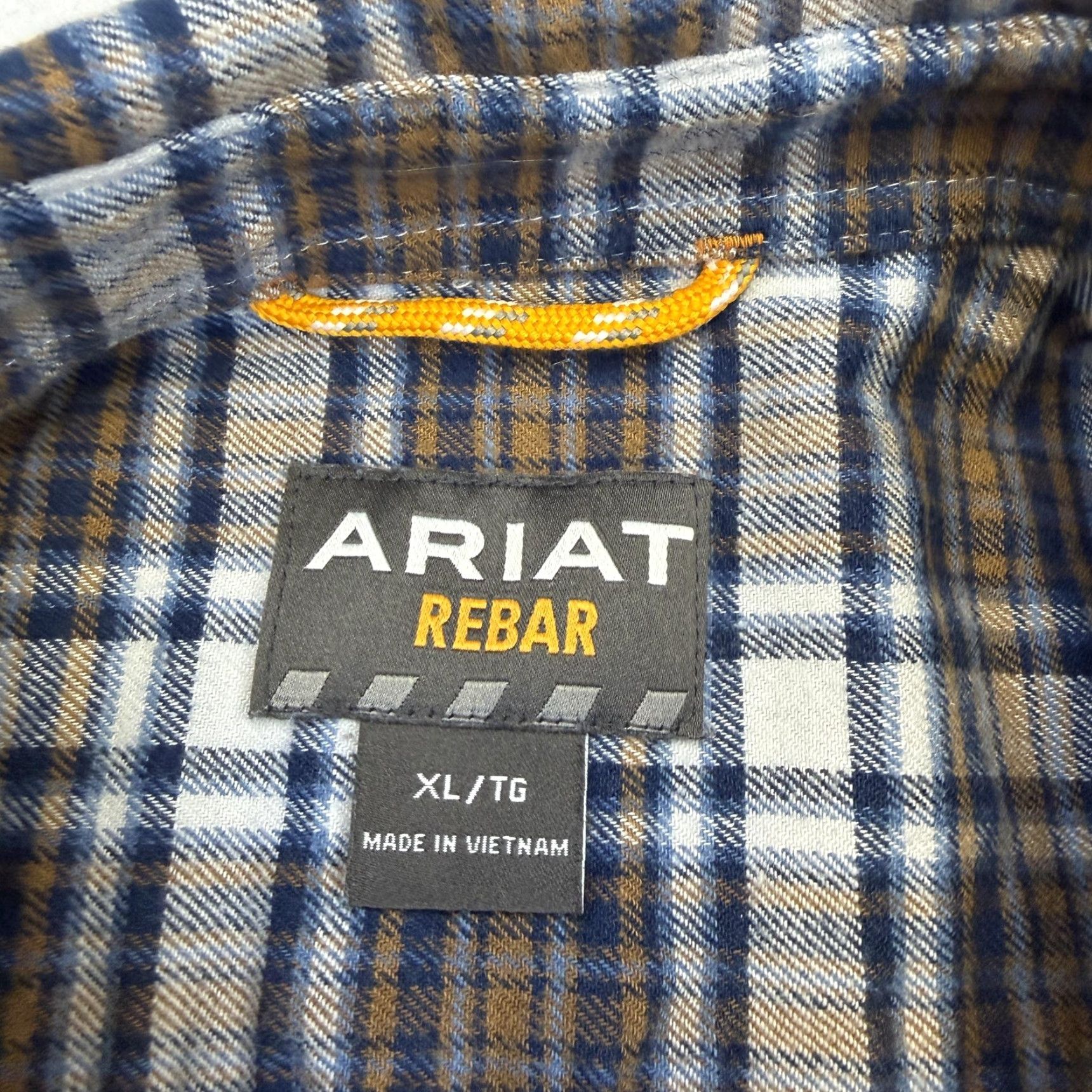 Ariat Ariat Shirt Mens XL Blue Plaid Flannel Long Sleeve Button Up Rebar Workwear Size US XL / EU 56 / 4 - 5 Thumbnail