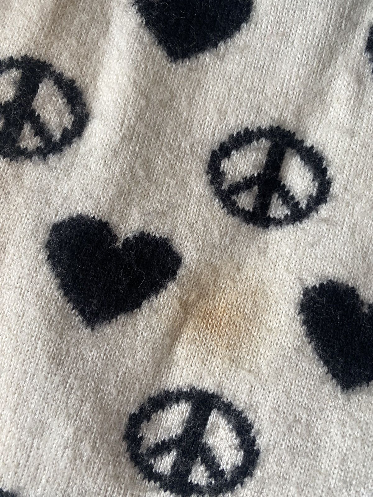 Moschino Wool/cashmere peace and love monogram scarf Size ONE SIZE - 4 Thumbnail