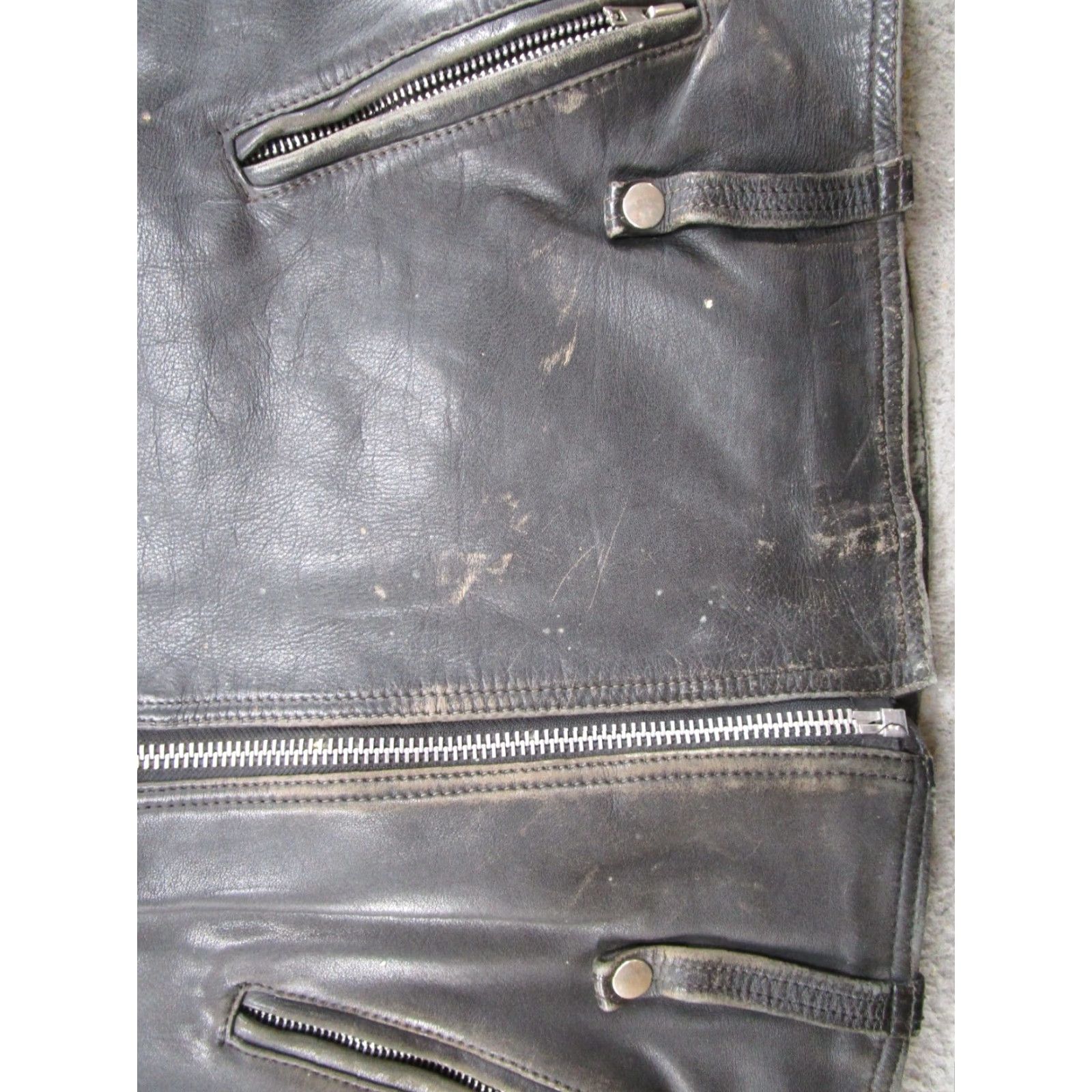 Harley Davidson VINTAGE Harley-Davidson Motorcycle Jacket Mens 50T Leather Black Wide Wing Collar Jacket Size US M / EU 48-50 / 2 - 5 Thumbnail