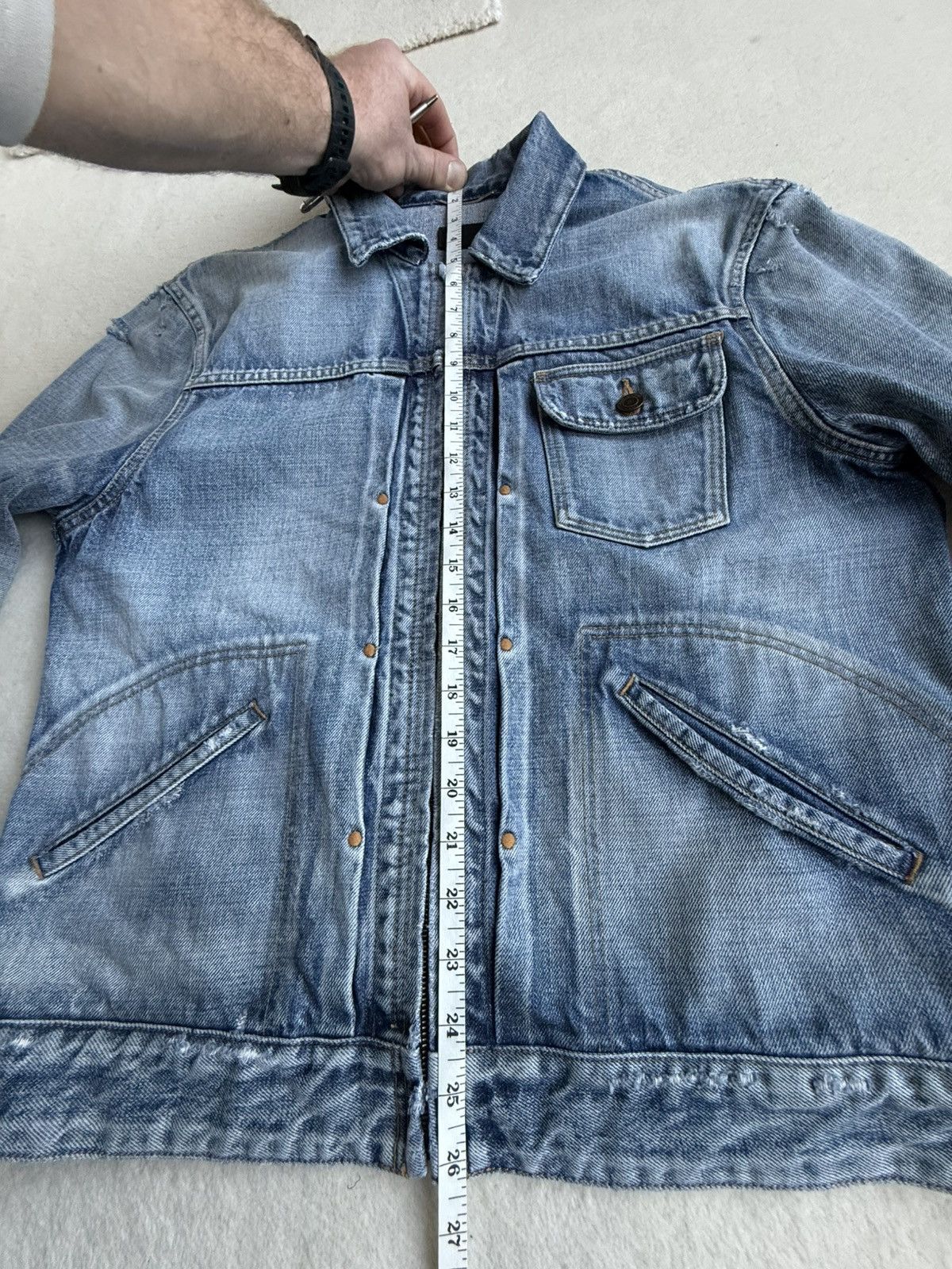 Saint Laurent Paris SS22 Saint Laurent zip distressed denim trucker jacket 50 Size US M / EU 48-50 / 2 - 5 Thumbnail