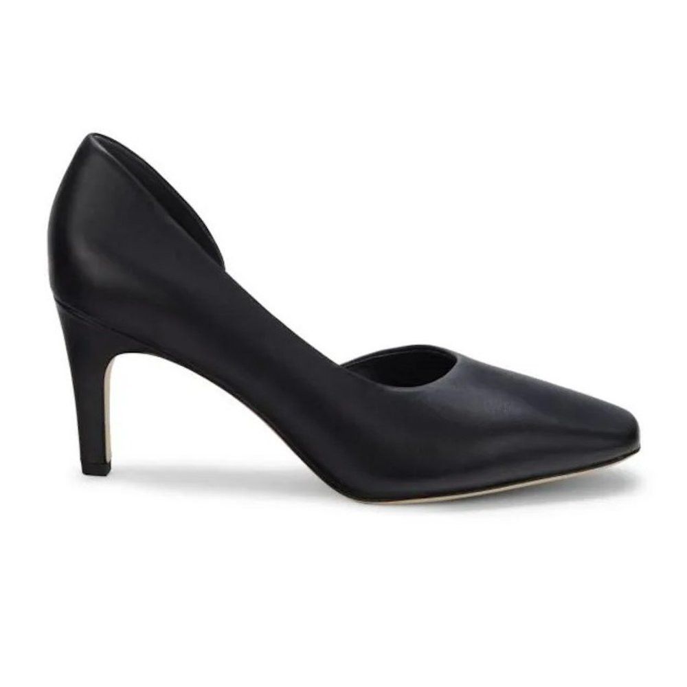 Vince New Vince Tiana Square Toe Black Leather Pump Size 8.5 Size US 8.5 / IT 38.5 - 2 Thumbnail