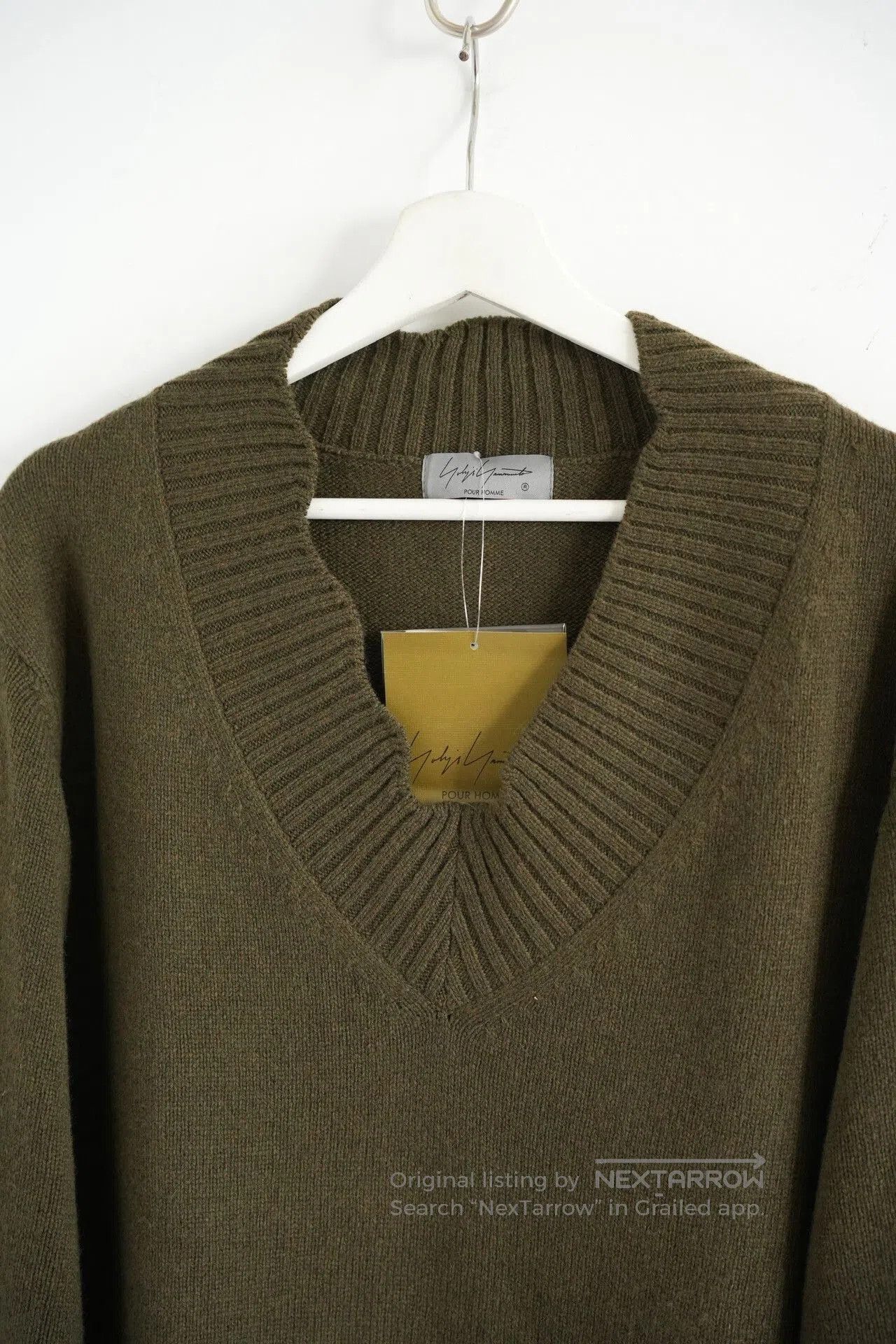 Yohji Yamamoto olive green wool sweater by Yohji Yamamoto. Size US L / EU 52-54 / 3 - 3 Thumbnail