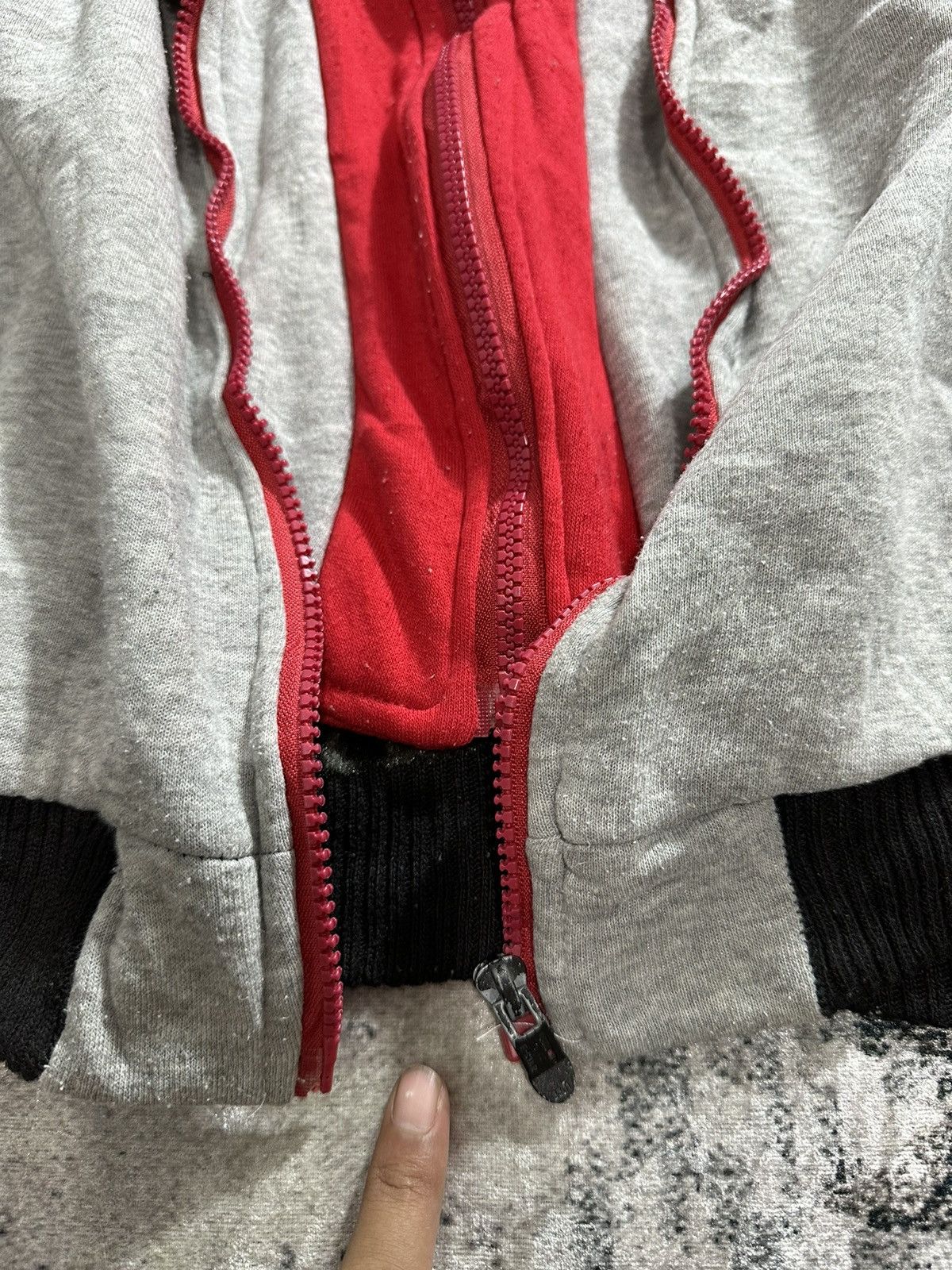 20471120 IF SIX WAS NINE LGB STYLE DOUBLE LAYER FUR ZIP UP HOODIE Size US L / EU 52-54 / 3 - 8 Thumbnail