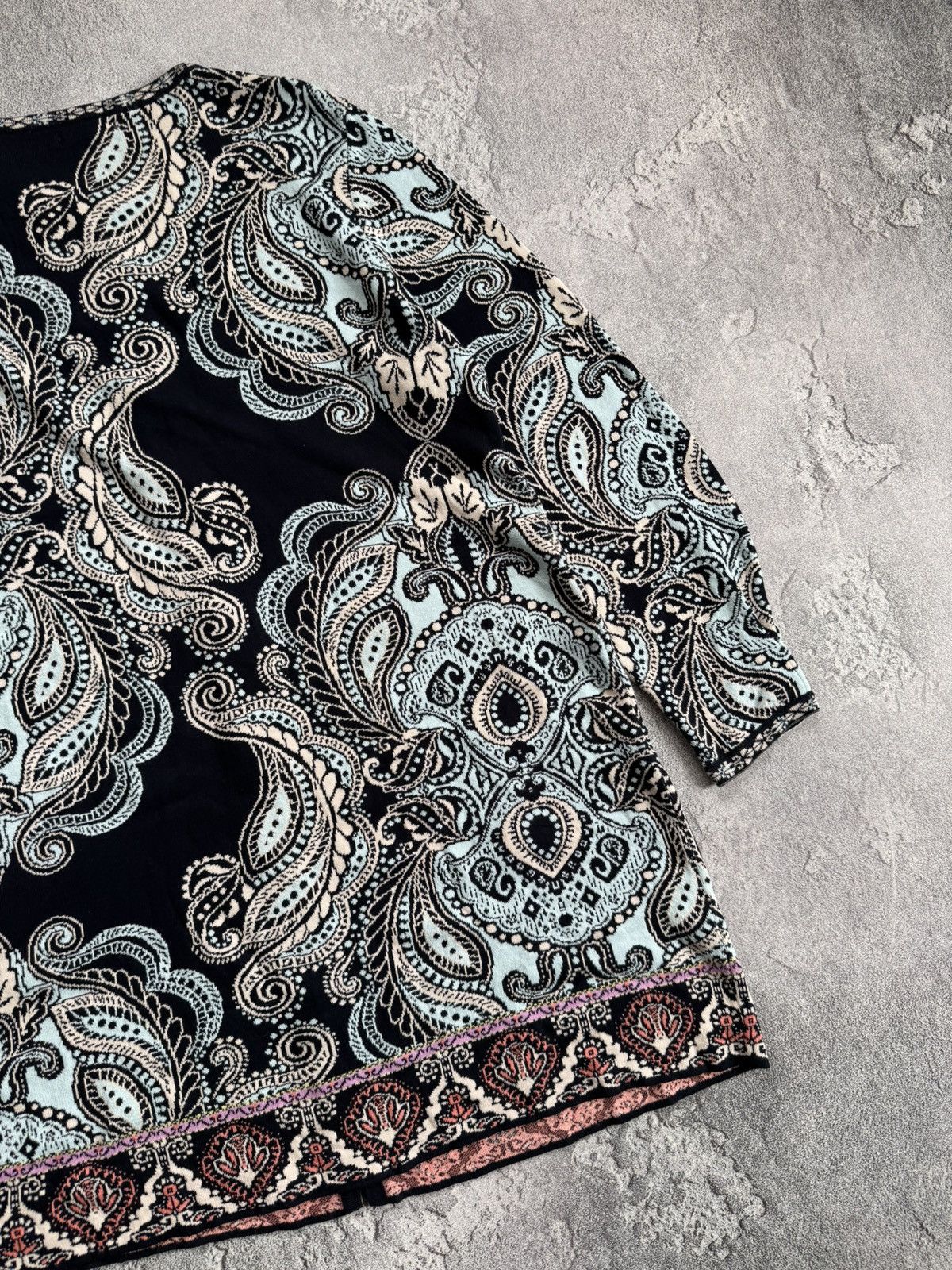 Dale Of Norway × Designer × Moods of Norway Ivko 46size all printed flowers 🌹 Cardigan long sweater zip Size 3XL / US 20-22 - 15 Thumbnail