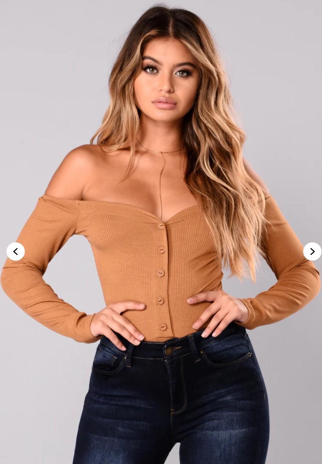 Fashion Victim FASHION NOVA Off-Shoulder Bodysuit in Mustard (SMALL) Size S / US 4 / IT 40 - 3 Thumbnail