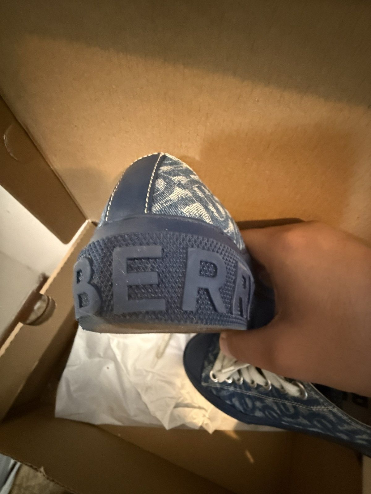 Burberry Burberry Monogram Denim Low Top Sneakers Size US 8 / IT 38 - 8 Thumbnail