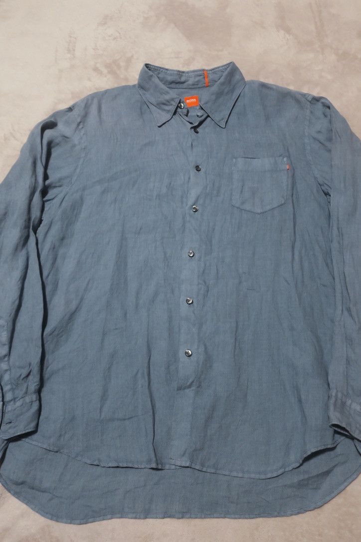 Hugo Boss Orange Label All Linen Button Shirt Size US XXL / EU 58 / 5 - 4 Thumbnail
