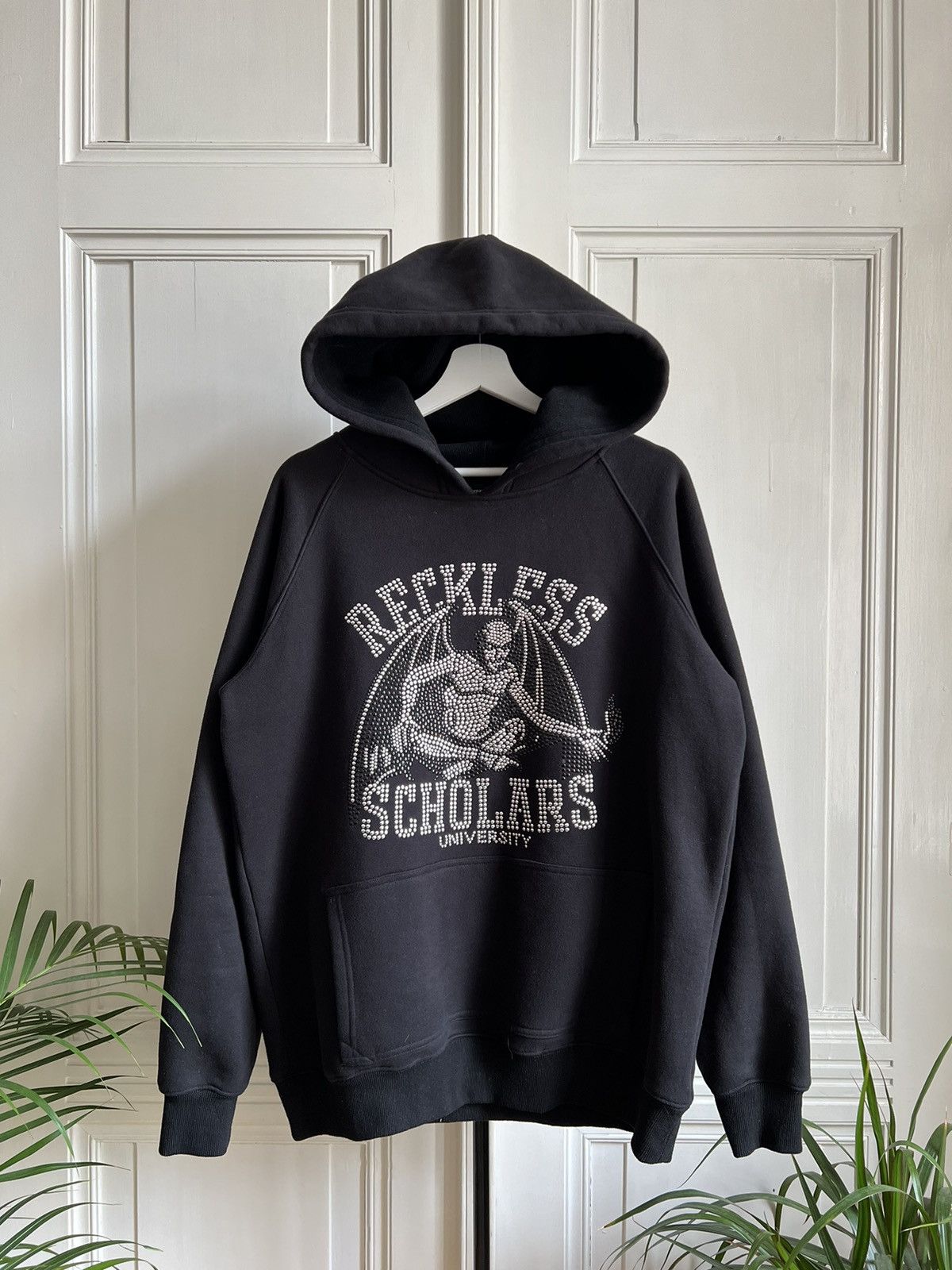image of Young And Reckless Scholars University Big Logo Hoodie in Black, Men's (Size Medium)