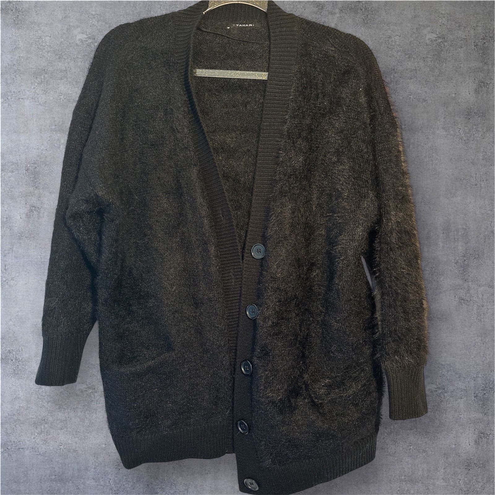 The Unbranded Brand Tahari Eyelash Fuzzy Cardigan One Size Size ONE SIZE - 1 Thumbnail