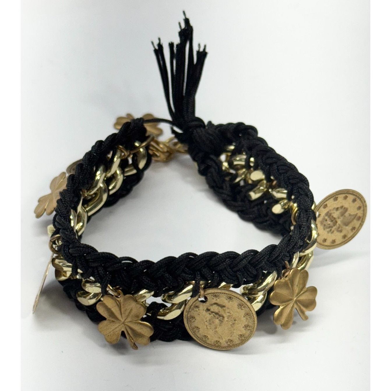 Vintage Vintage braided gold chain charm bracelet Size ONE SIZE - 1 Thumbnail