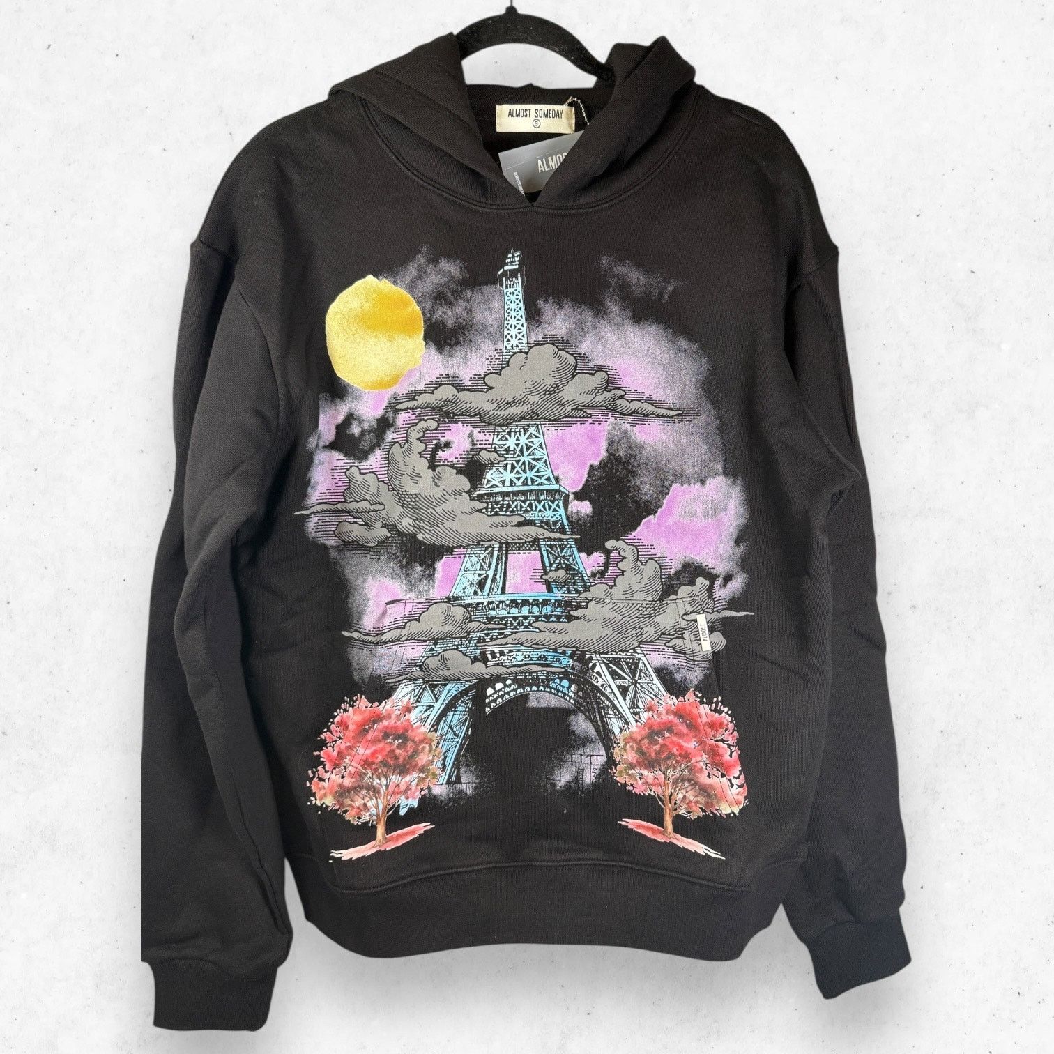 Other Almost Someday Paris Hoodie Black Men's Small 100% Cotton Size US S / EU 44-46 / 1 - 1 Thumbnail