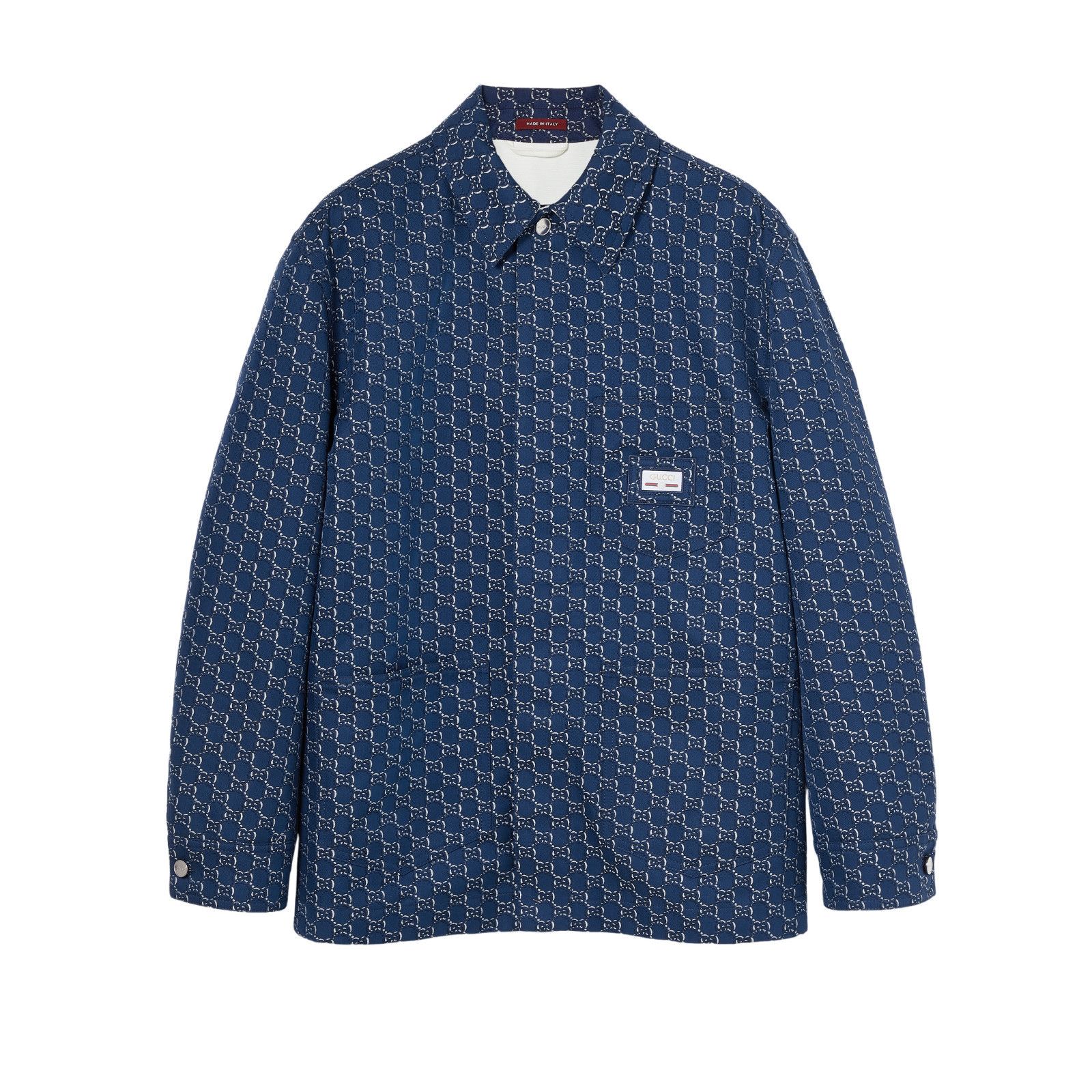 Gucci GUCCI $3500 Blue/White GG Shadow Cotton Jacket New & Authent Size US M / EU 48-50 / 2 - 1 Thumbnail
