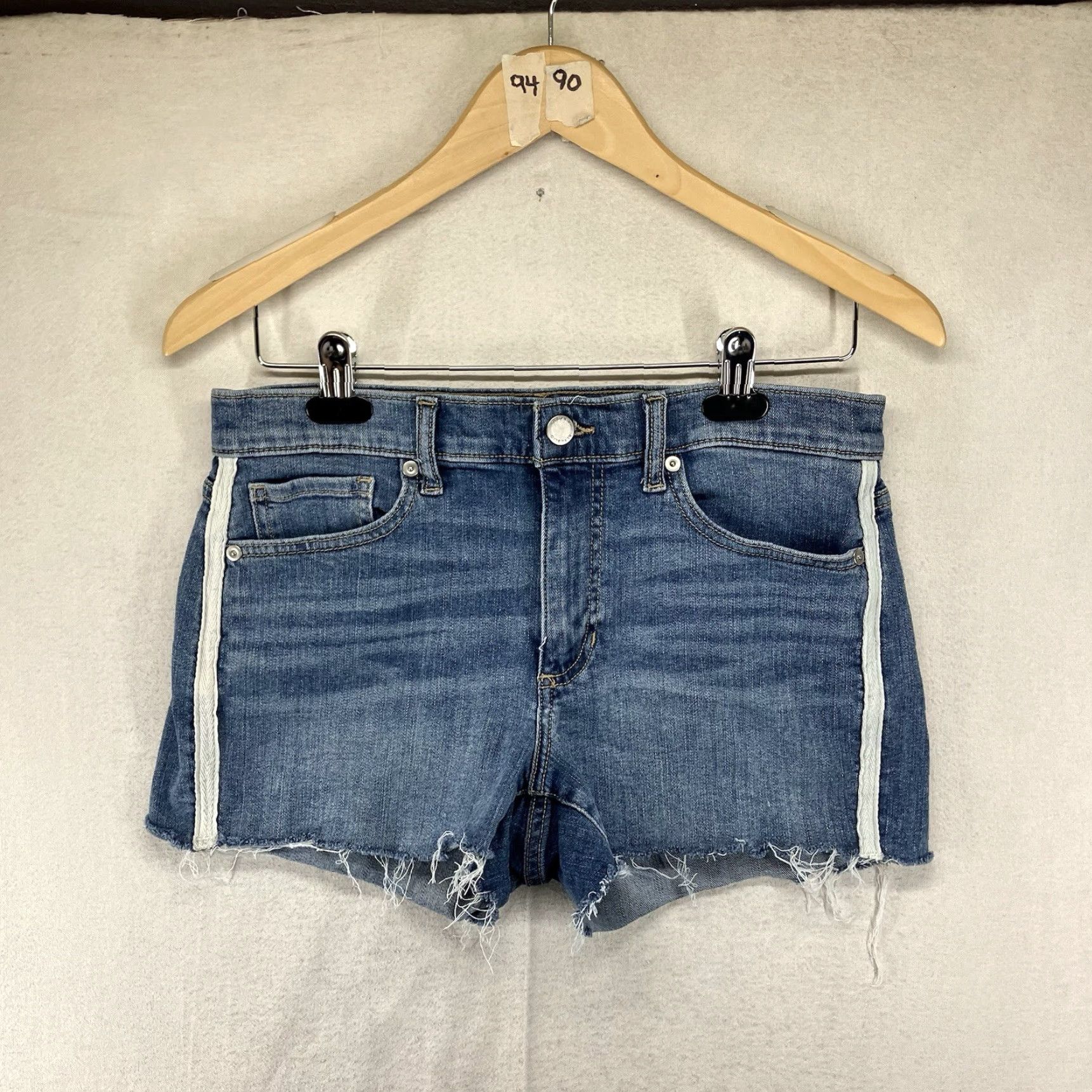 Banana Republic Banana Republic Women's Cutoff Denim Jean Shorts 27 Mid Rise Side Stripe 2in Inseam Blue Regular Size 27" / US 4 / IT 40 - 2 Thumbnail
