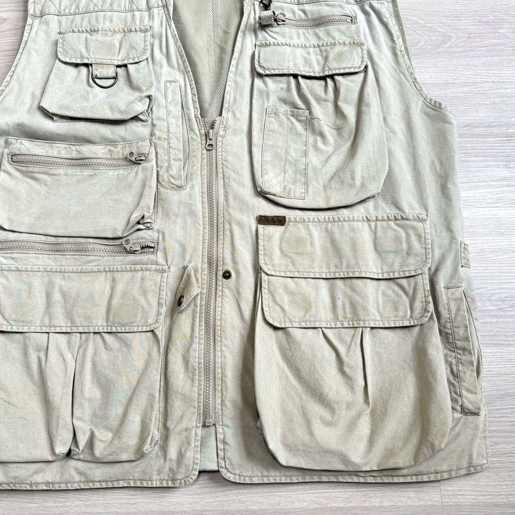 Vintage VINTAGE Woolrich Vest Mens XL 90s Pockets Anorak Full Zip Cotton Lining Tan Utility Trail Fisherman Cargo Size US XL / EU 56 / 4 - 3 Thumbnail