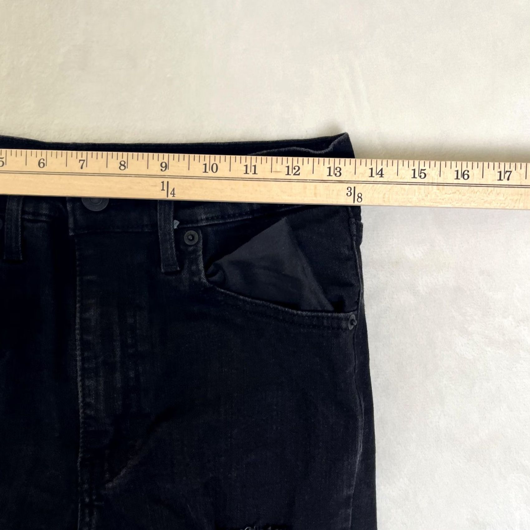 Levi's VINTAGE Levi's Mile High Super Skinny Jeans Womens 28 Black Distressed Stretch Denim Size 28" / US 6 / IT 42 - 7 Thumbnail
